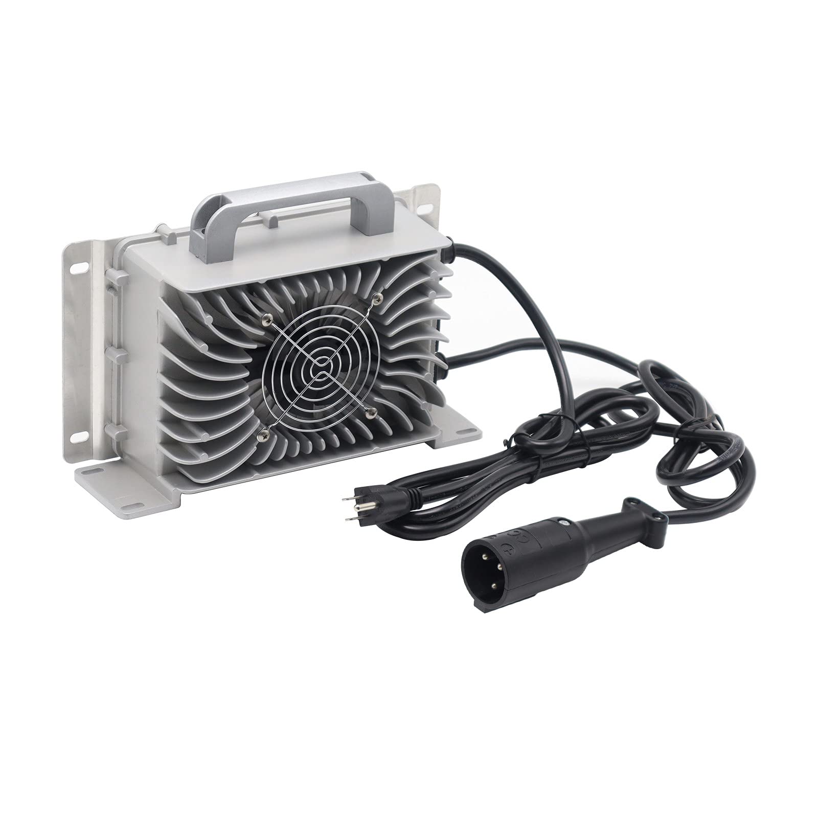 48V 15 AMP Golf Cart Battery Charger for Club Car - Waterproof 3 Pin Round Plug Replacement - Perfect for Home, Golf Course & Outdoor Use