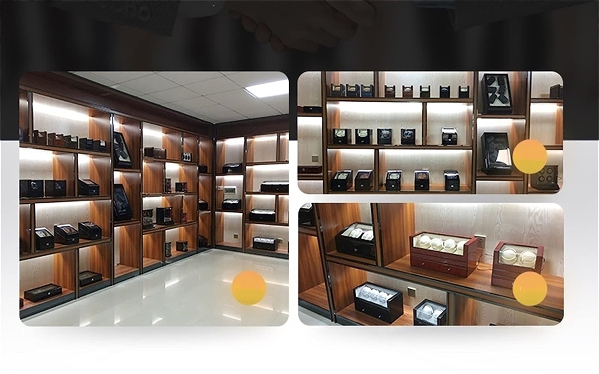 Premium 2 Automatic Watch Winder Box with 3 Storage Compartments - Solid Wood Shell & Adjustable Watch Pillows - Battery or AC Powered (Black) - Perfect for Watch Collectors & Luxury Timepiece Storage