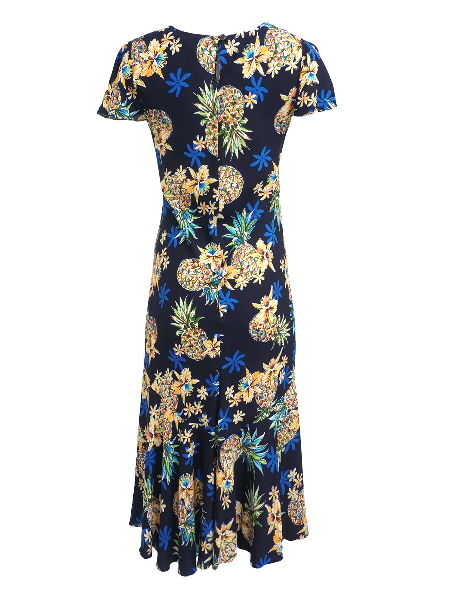 Women's Floral Rayon Hawaiian Long Dress - Lightweight & Comfortable Summer Beach Dress for Vacation, Party, and Casual Wear