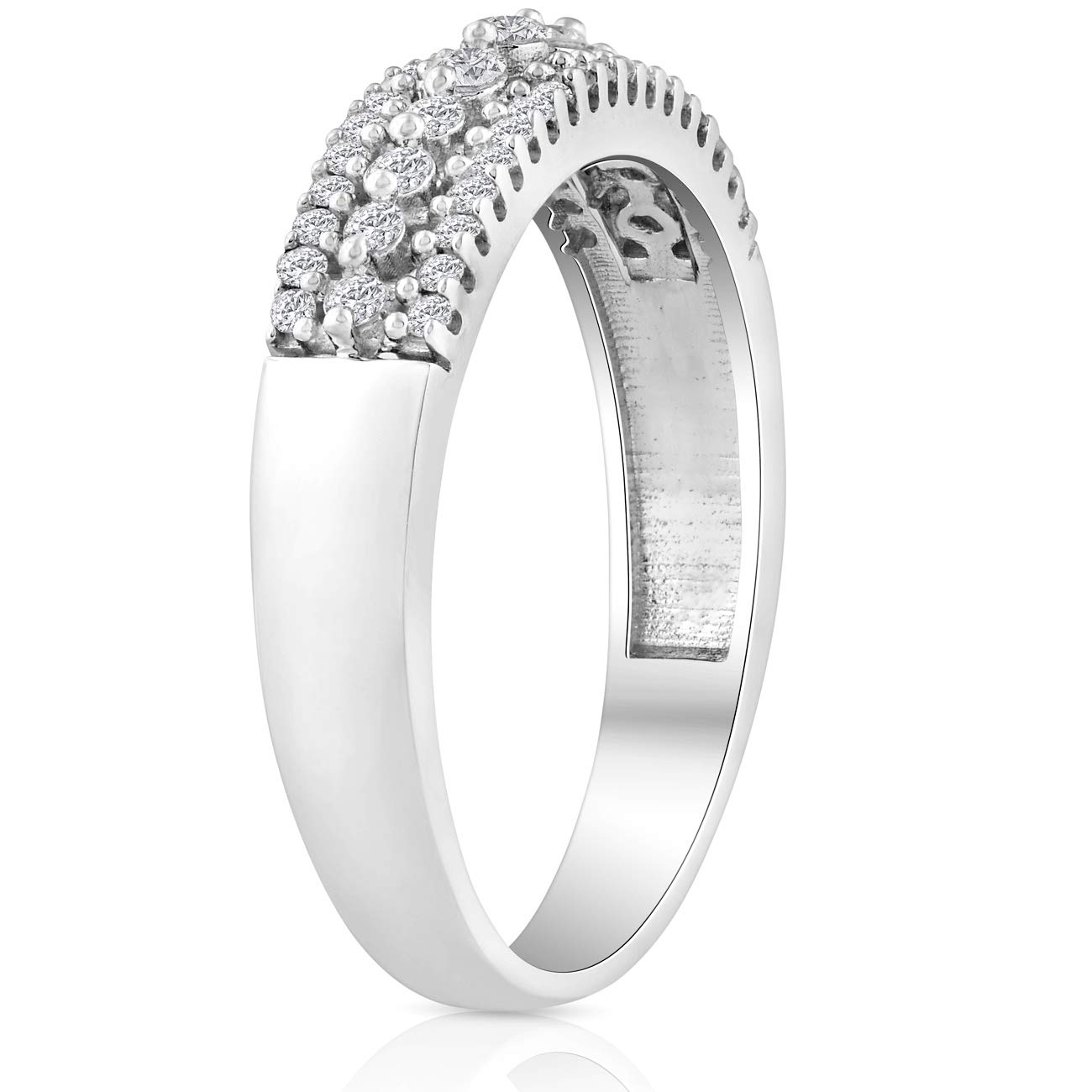 1/3 Carat Diamond Anniversary Ring - 10K White Gold Wedding Band for Women - Perfect for Anniversaries, Engagements & Special Occasions