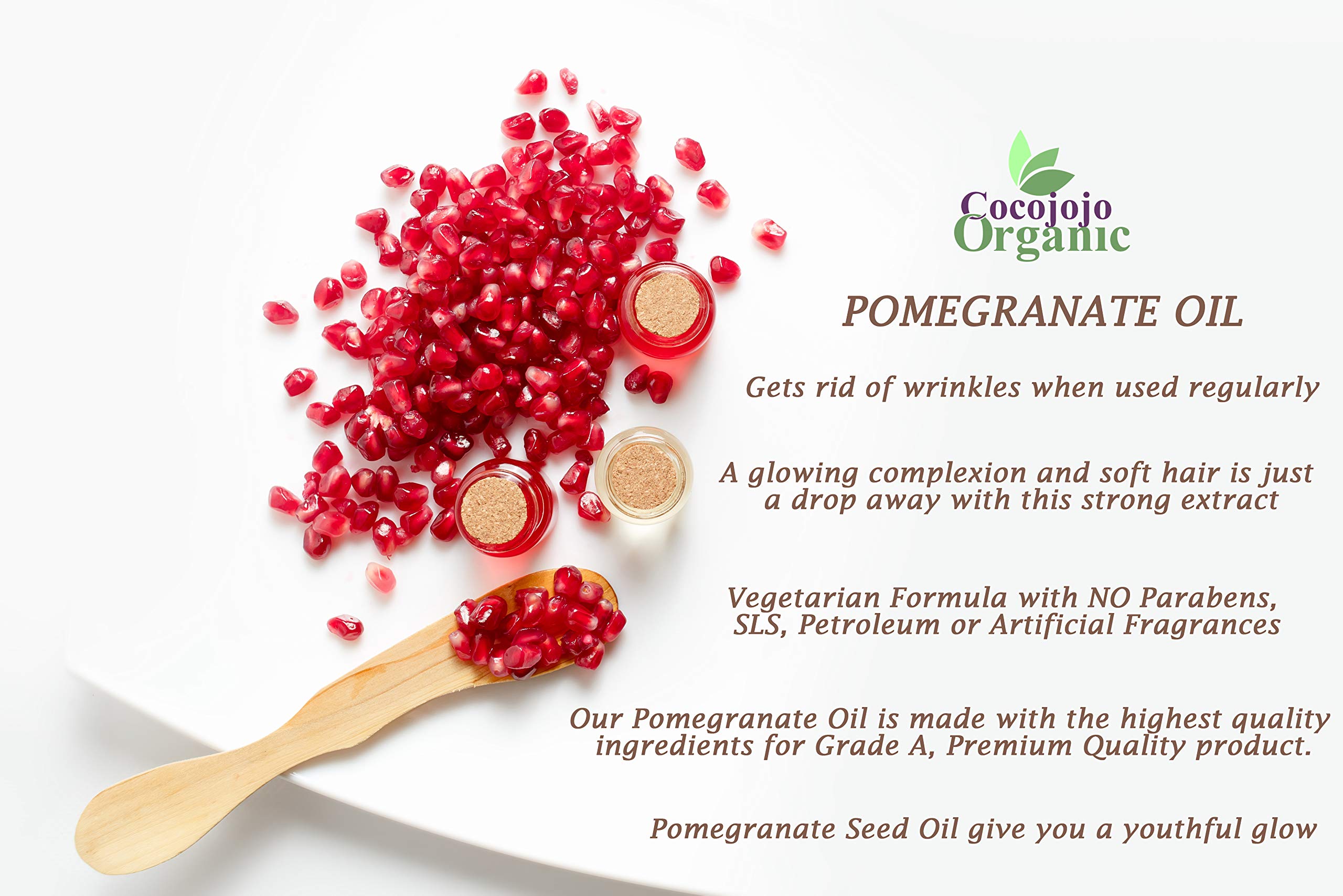Pure Cold Pressed Pomegranate Seed Oil 1 Gallon (128 oz) - Unrefined Extra Virgin for Hair, Skin, Nails & Beard Care - Natural Moisturizer to Hydrate & Nourish - Perfect for DIY Beauty, Massage & Aromatherapy
