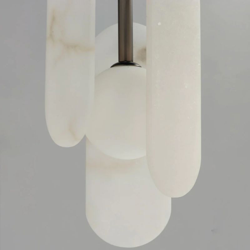 Alabaster Studio M Megalith 5-Light Modern Chandelier - Elegant Ceiling Light Fixture for Dining Room, Living Room, or Bedroom