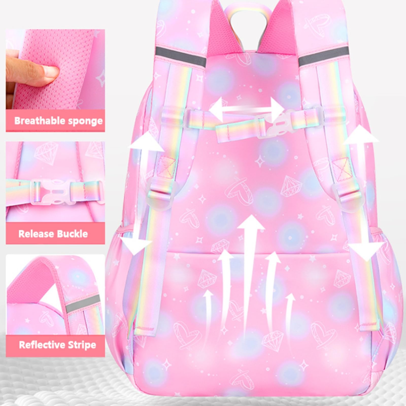 **Lightweight Girls Backpack for Elementary School - Purple Kids Bookbag with Multiple Compartments | Perfect for School, Travel & Daily Use**