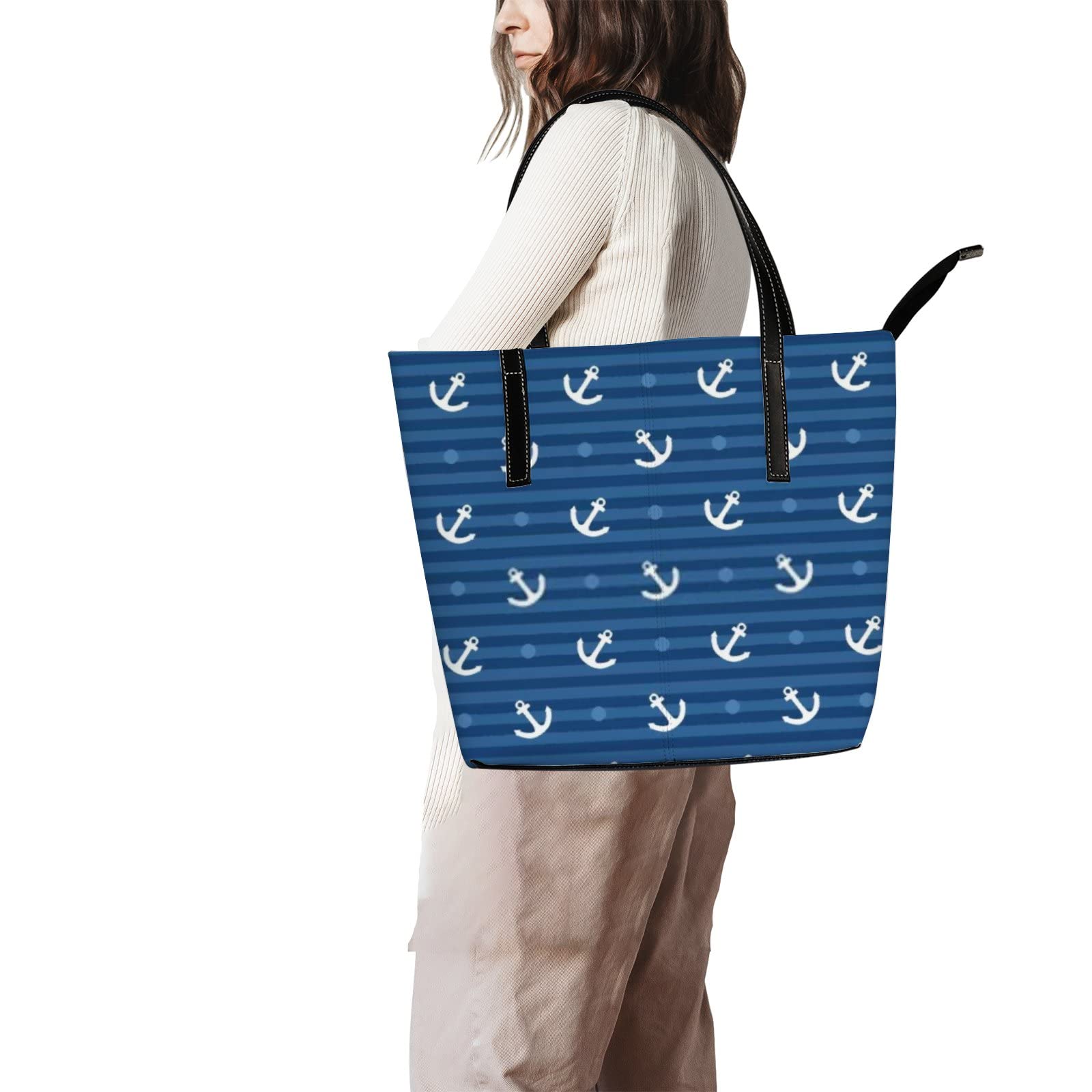 Women's Leather Crossbody Handbags & Work Tote Bags with Zipper - Stylish Coach-Inspired Designer Purse for Office, Travel & Everyday Use