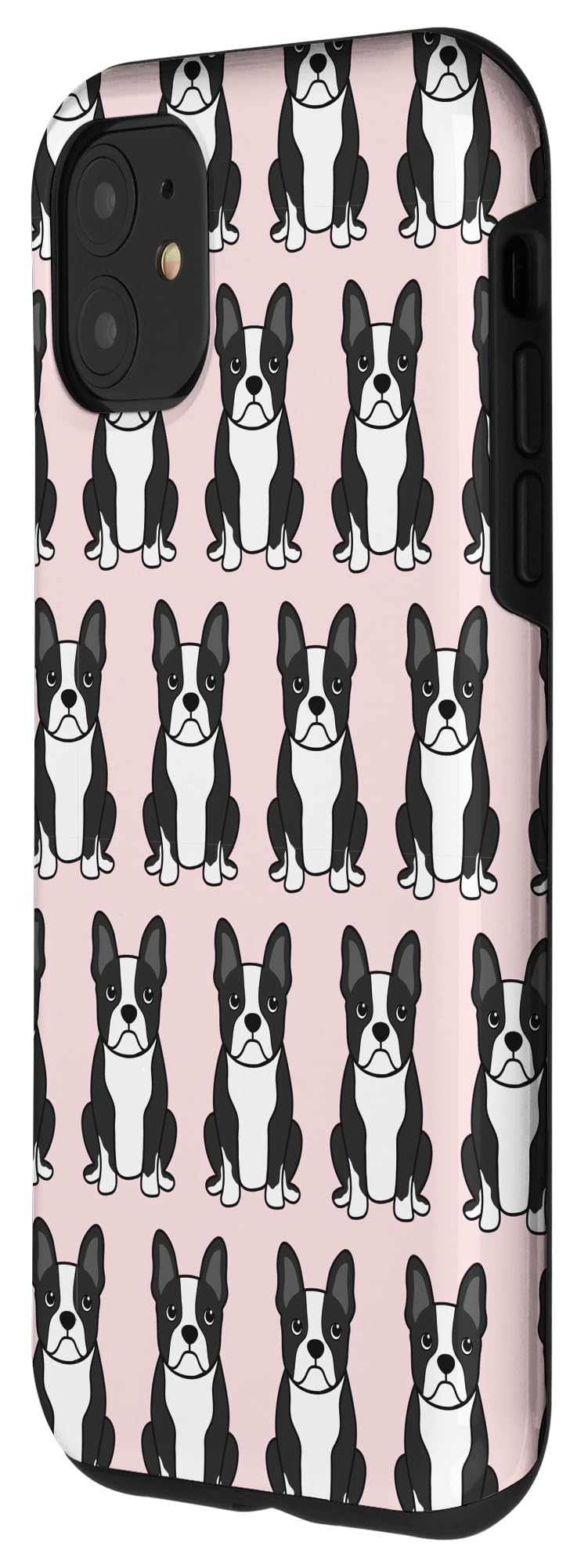 iPhone 11 Case - Cute Boston Terrier Face Design, Pink Dog Pattern Protective Cover | Perfect Gift for Pet Lovers, Durable Shockproof Phone Case for Daily Use & Travel