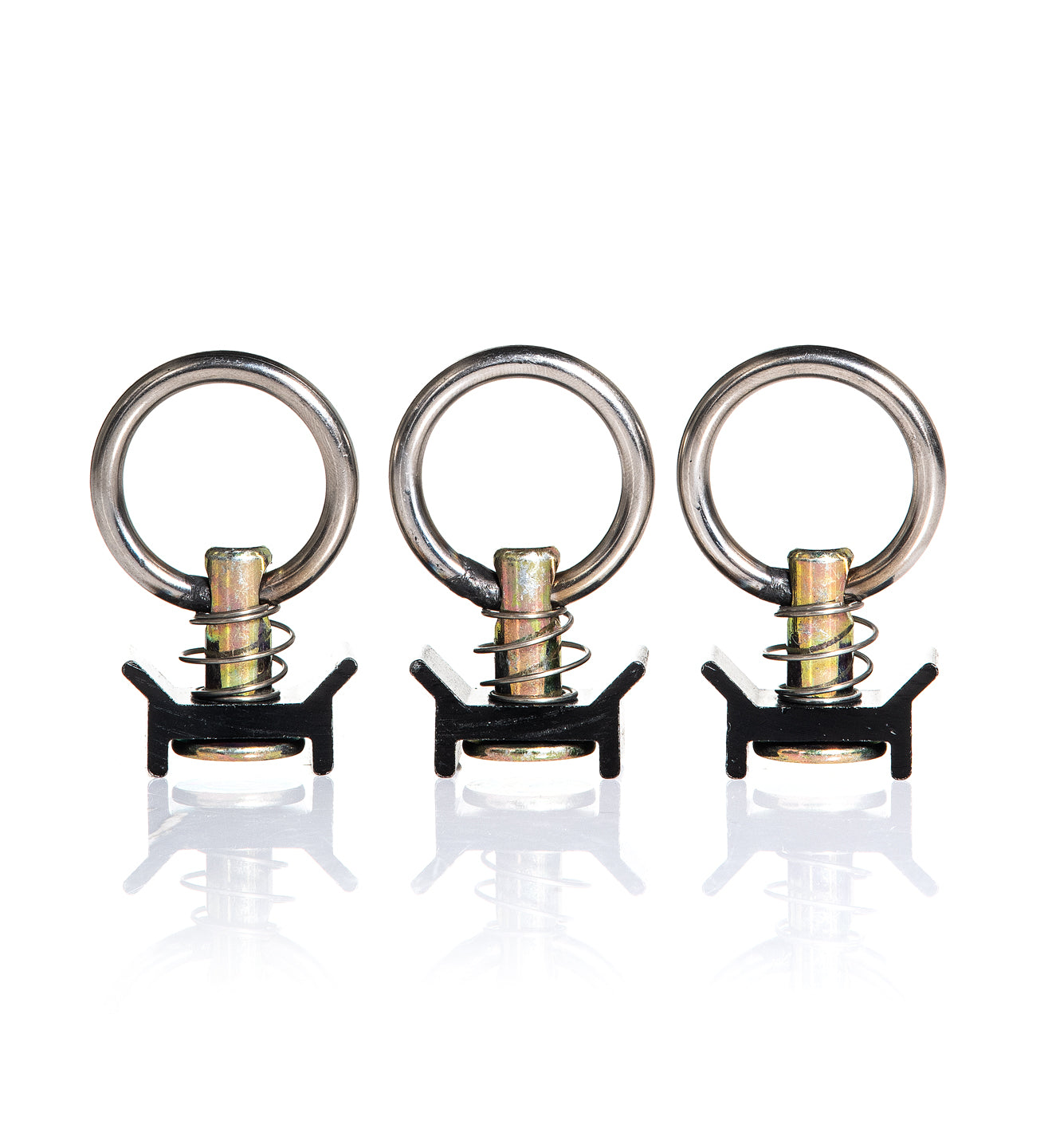 3 Pack Heavy Duty L Track D Rings - 304 Stainless Steel Tie Down Anchors for Cargo, Truck, and Marine Use - Secure Straps, Ropes, and Loads in Vehicles, Trailers, and Boats