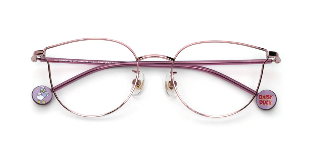 JINS x Disney Daisy Duck 075 Eyeglasses - Stylish Disney Collaboration Frames for Women & Men - Perfect for Fashion, Reading & Everyday Wear
