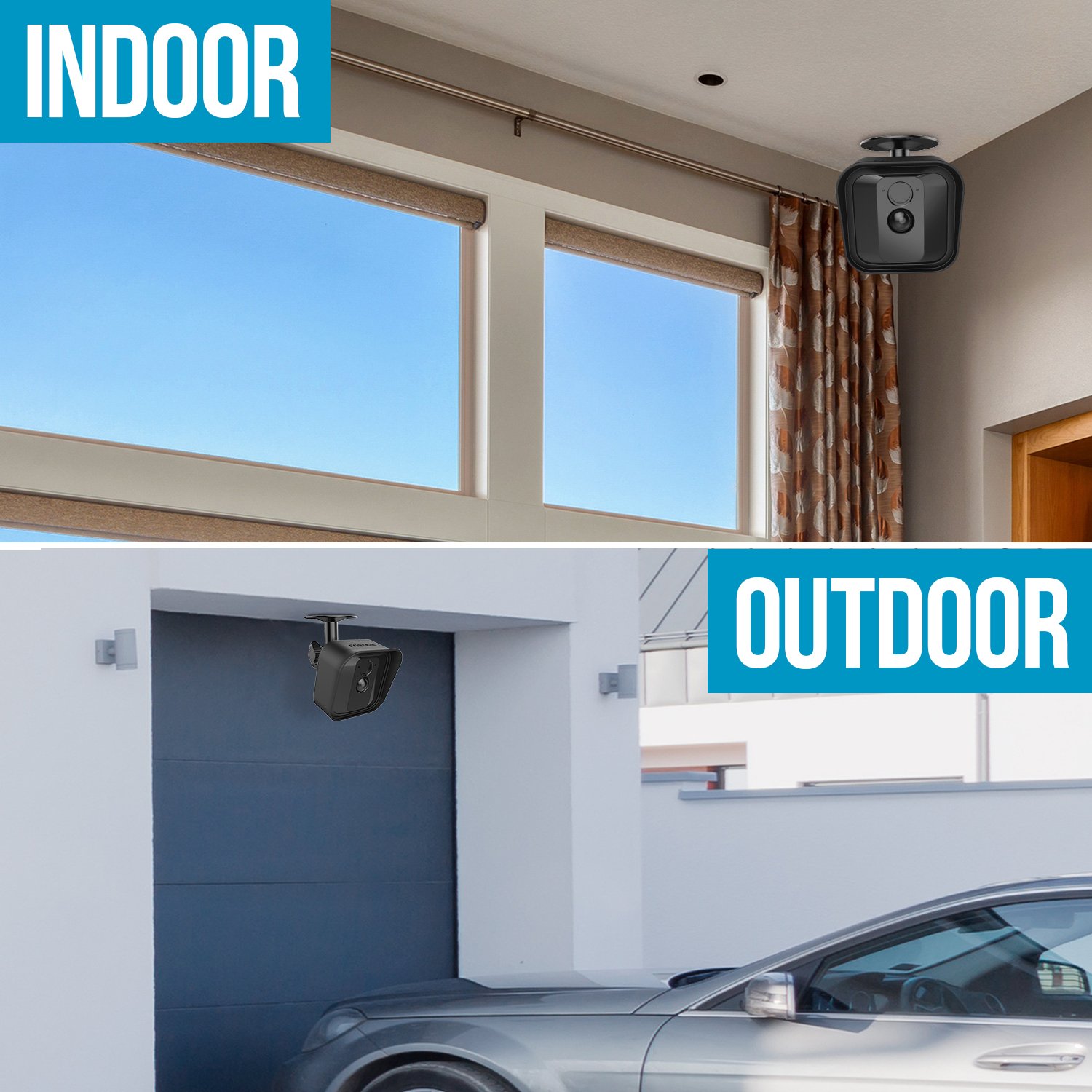 Frienda Blink XT Camera Wall Mount Bracket - Weatherproof 360° Adjustable Security Camera Mount with Silicone Cover for Blink XT Indoor/Outdoor Cameras (3-Pack, Black) - Perfect for Home Surveillance, Garage Monitoring & Outdoor Security