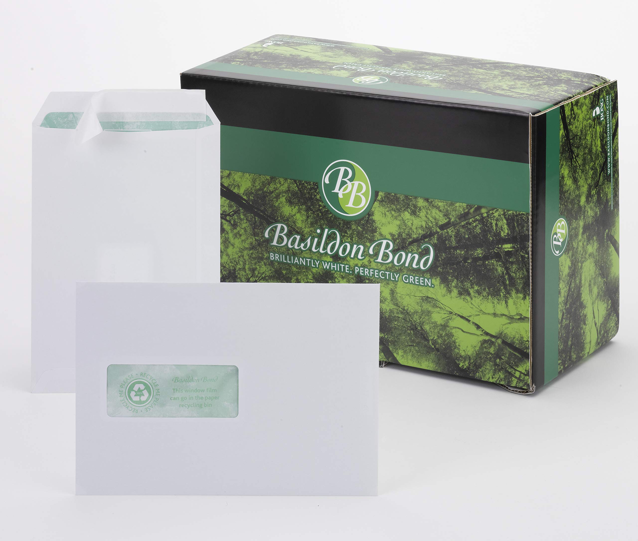 Recycled C5 White 120gsm Peel & Seal Window Envelopes - Box of 500 (J80119) - Perfect for Mailing Invoices, Letters & Business Documents