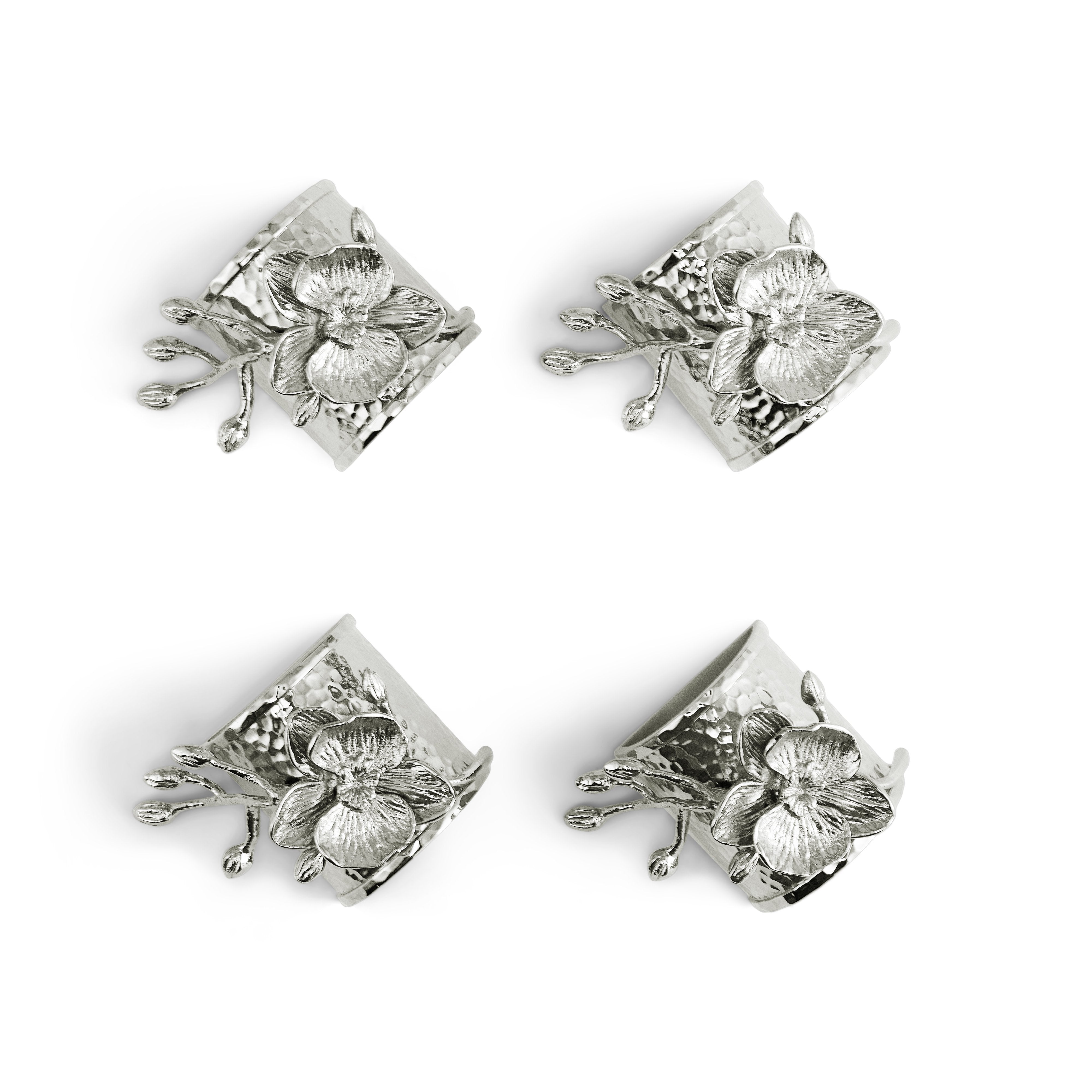 Elegant White Orchid Napkin Ring Set - 12 Pack for Wedding, Party & Holiday Table Decor - Perfect for Formal Dining & Special Occasions
