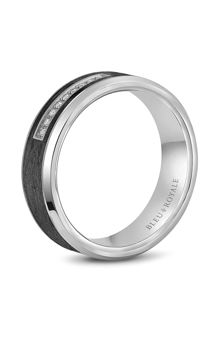 Bleu Royale Men's Wedding Band RYL 049WD7 - 14K White Gold Classic Ring for Grooms & Engagement - Perfect for Weddings, Anniversaries & Special Occasions