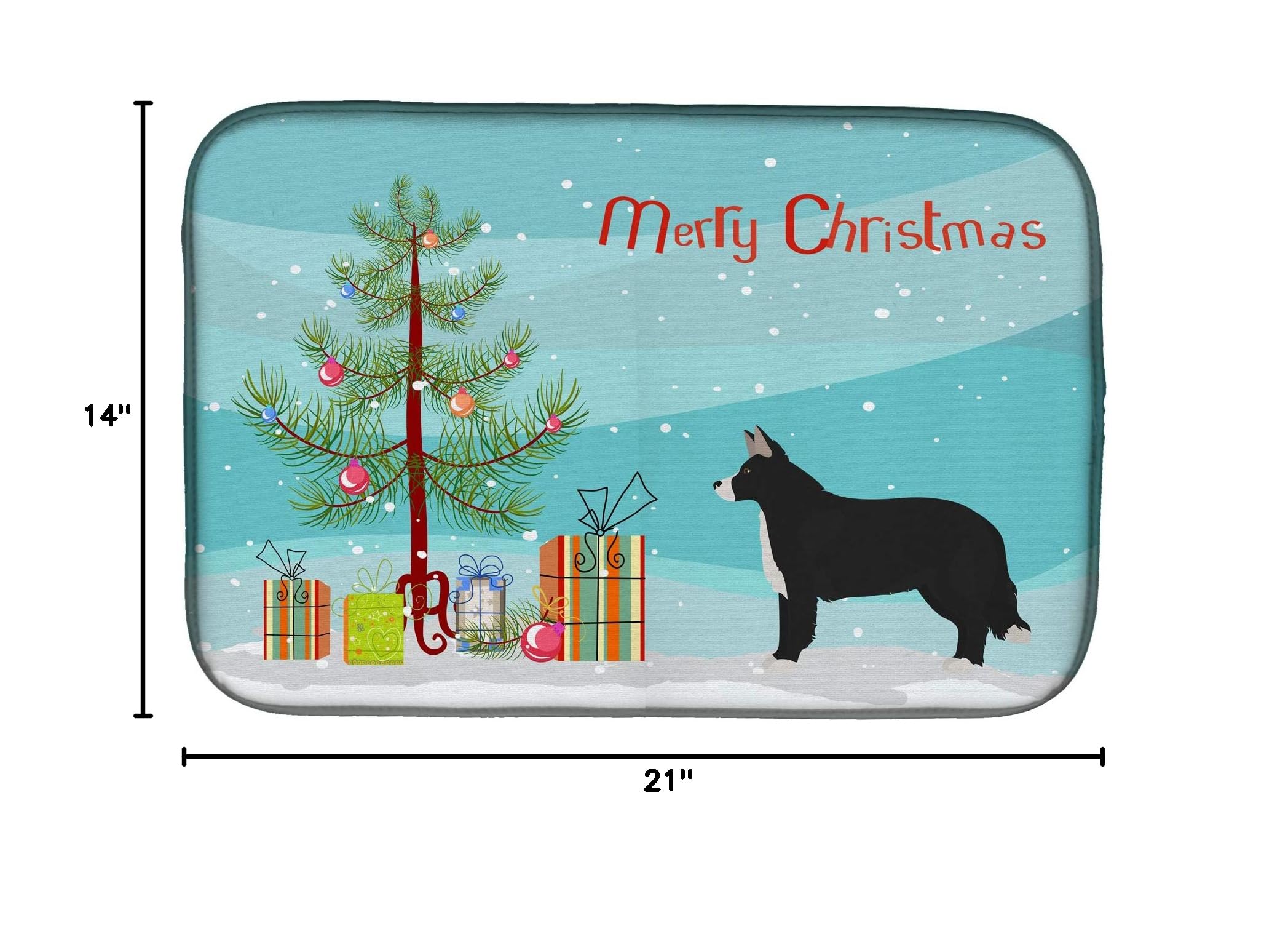 Shollie Christmas Tree Dish Drying Mat - Absorbent Kitchen Counter Mat (14x21