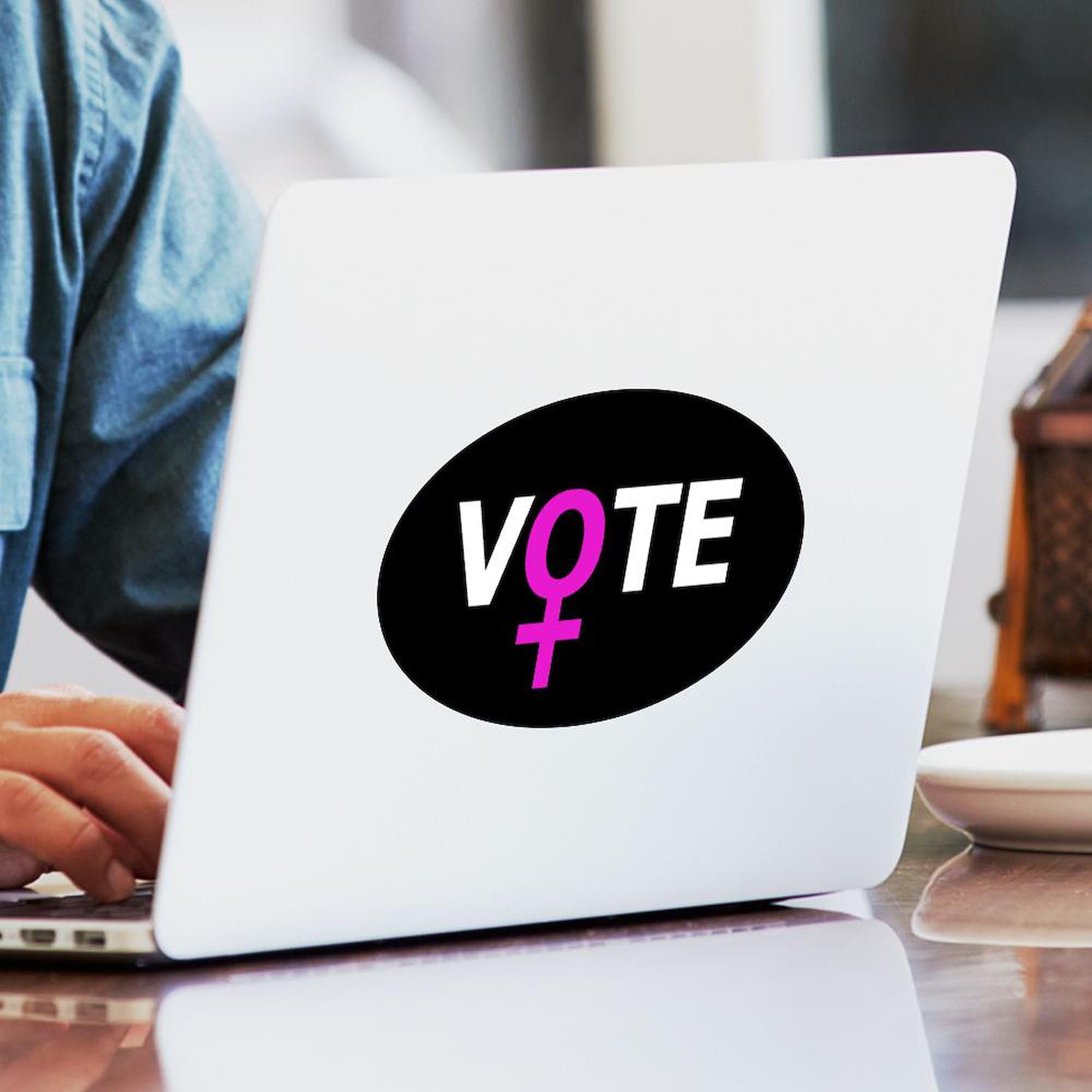 Women Vote Sticker - Oval Car Bumper Decal for Political Support