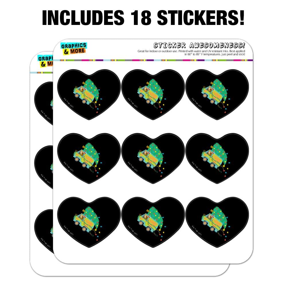 Scooby Doo Mystery Machine Christmas Heart Shaped Planner Stickers - Scrapbook, Calendar & Craft Decoration for DIY Projects, Journals, Bullet Notebooks and Holiday Gifts