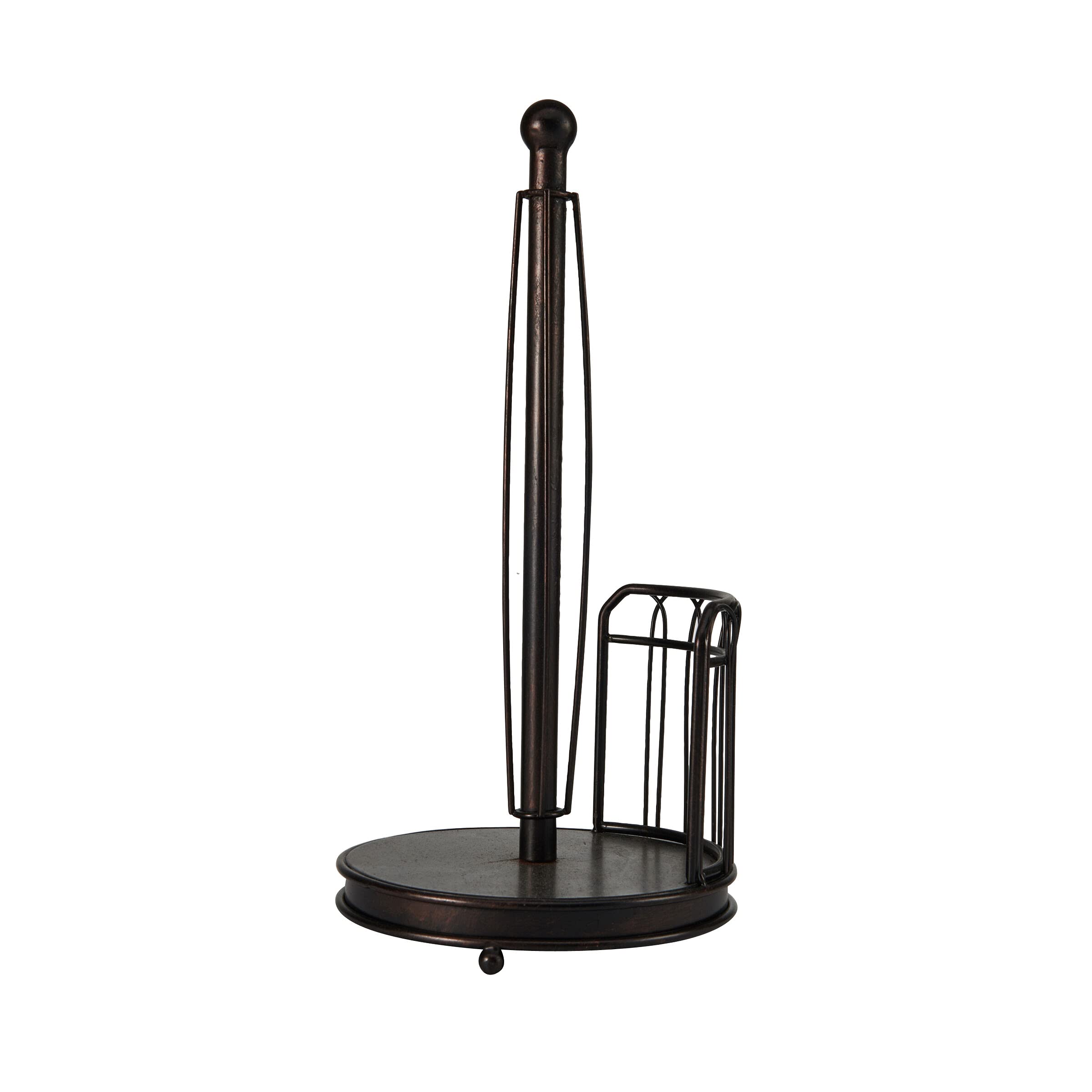 Mikasa French Countryside 14-Inch Black Paper Towel Holder - Elegant Kitchen Towel Stand for Farmhouse, Cottage & Rustic Home Decor
