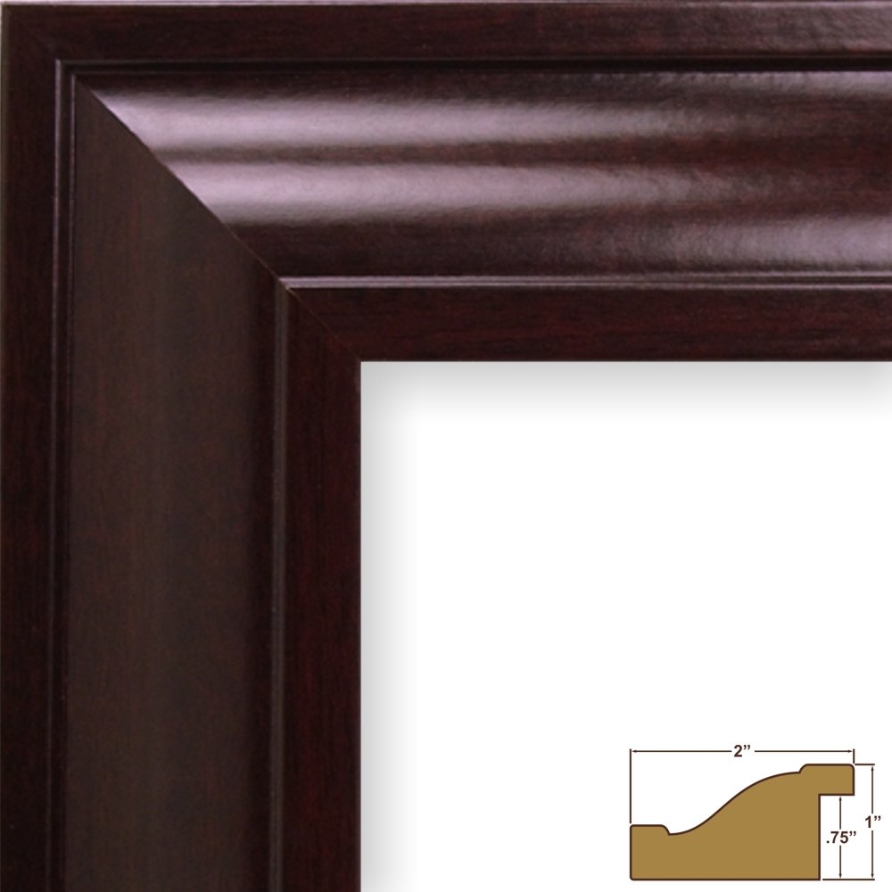 Craig Frames 76047 14x18 Inch Picture Frames - Set of 4 Contemporary Dark Mahogany Wood Photo Frames for Wall Display, Home Decor, and Office Art