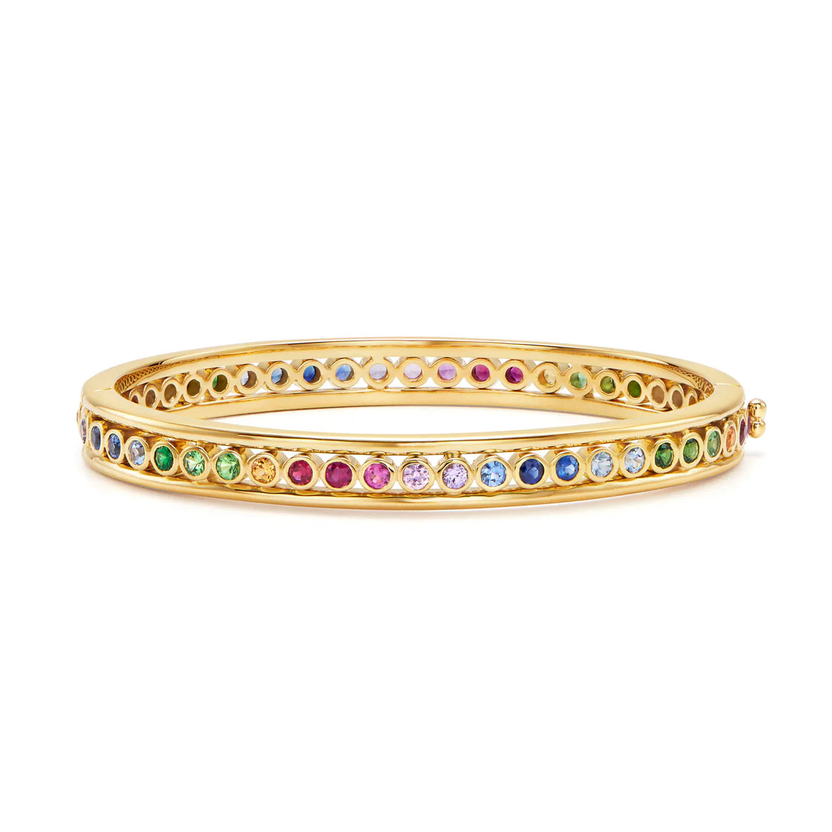 Temple St. Clair Rainbow Eternity Bracelet - 18K Gold Plated Gemstone Beaded Bangle for Women | Perfect for Weddings, Anniversaries & Special Occasions