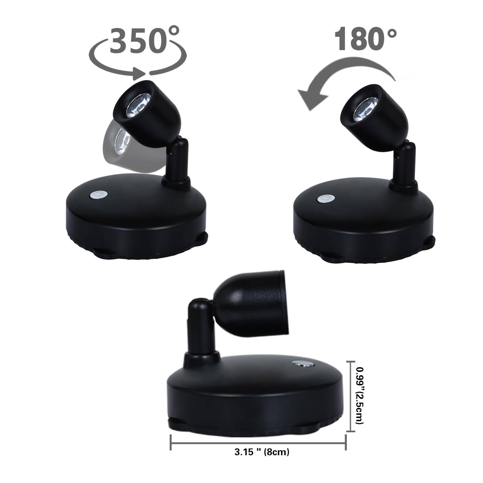 2-Pack Battery Powered LED Puck Lights with Remote - Natural White Mini Spotlight for Indoor Uplighting, Picture Lighting, Art Display (Paintings, Dartboard, Plants) - Perfect for Home Decor & Gallery Lighting