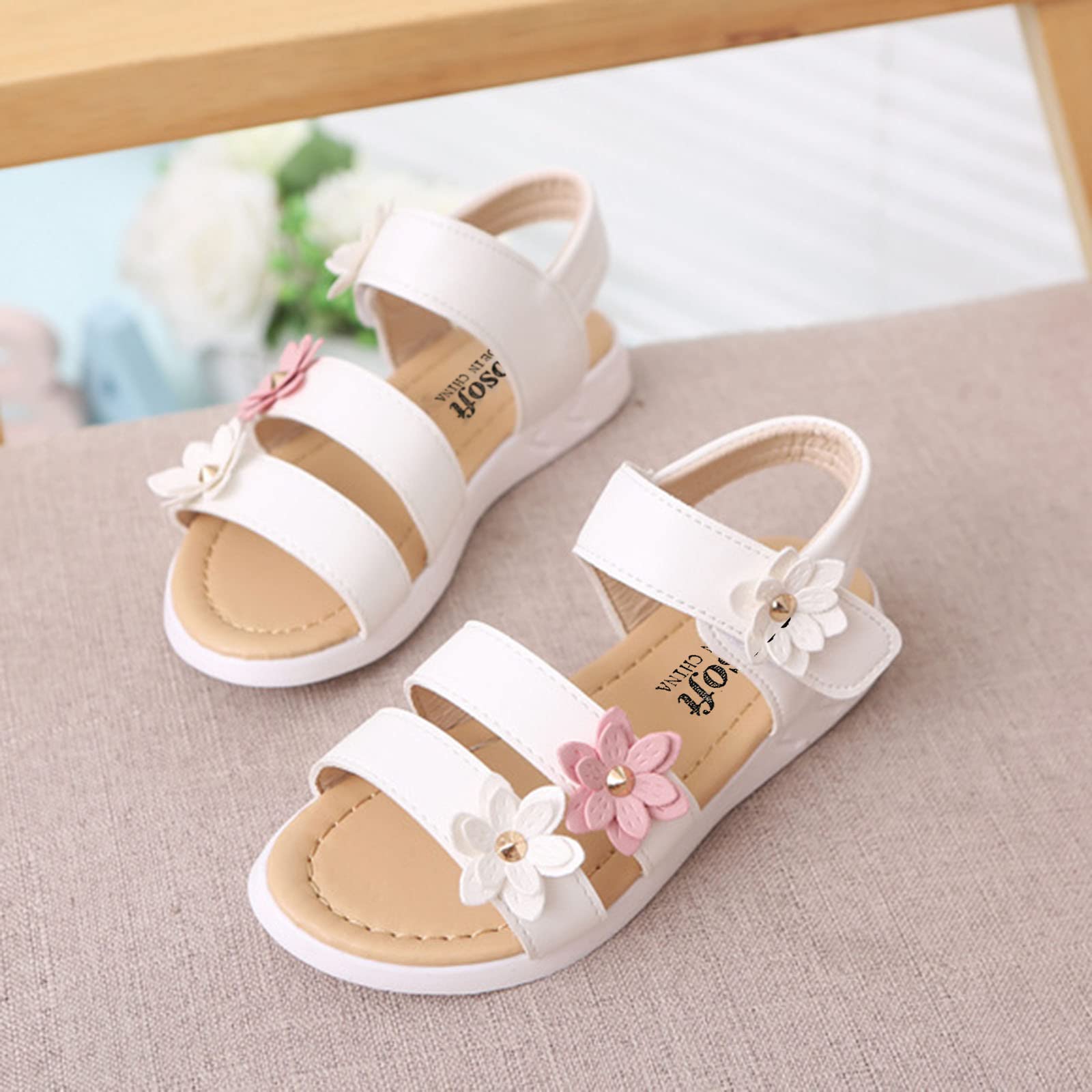 **Non-Slip Flower Girls Rubber Sandals for Toddlers & Kids (Ages 10.5-11) - Cute & Comfortable Summer Beach Shoes for Outdoor Play, Pool & Park**