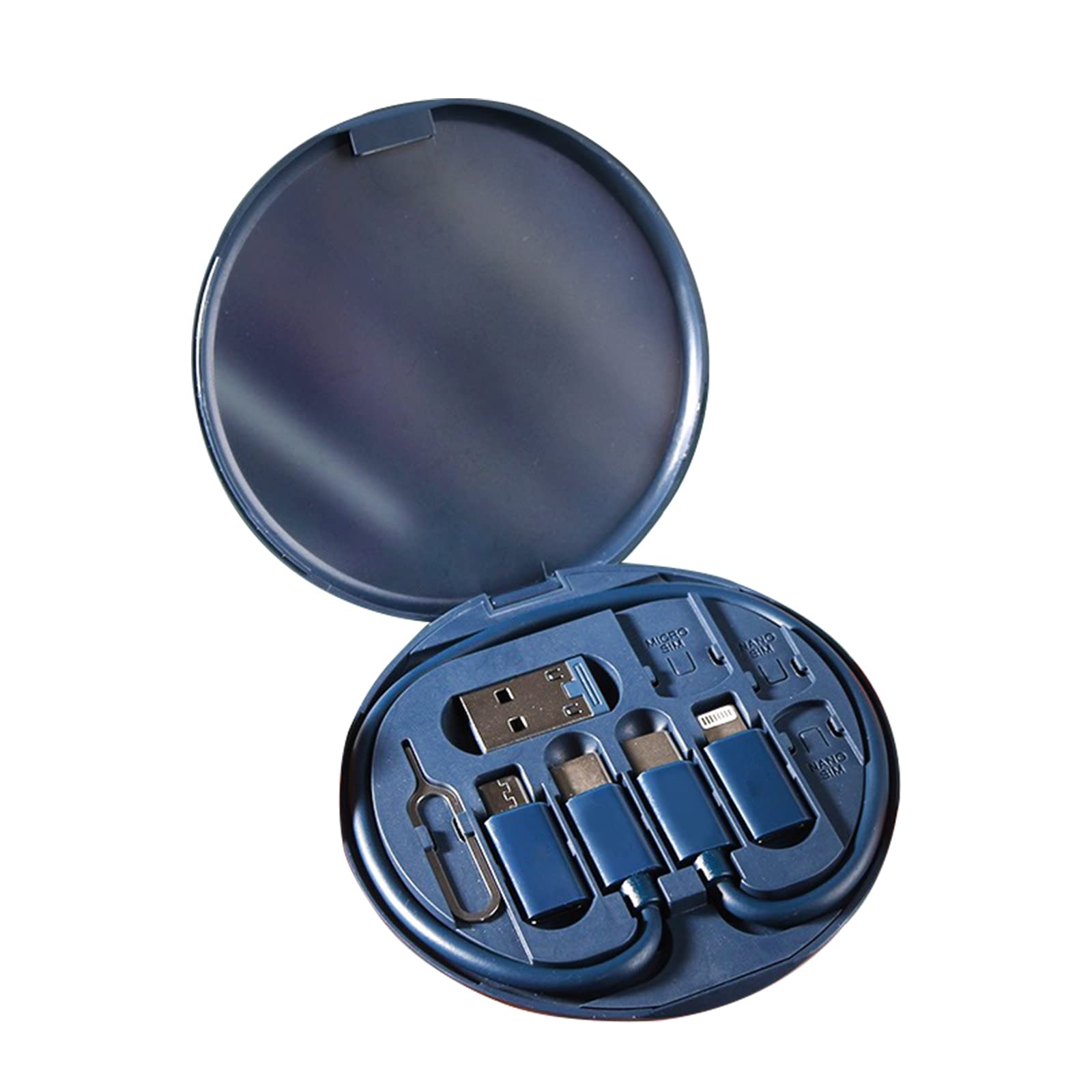 9-in-1 USB Adapter Cable Case with Card Slot - Phone Holder & Organizer for Travel