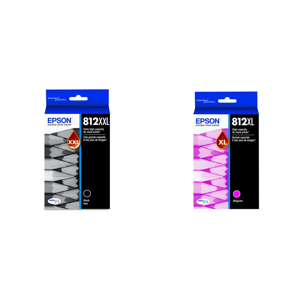 EPSON DURABrite Ultra Ink Cartridges (T812XXL120-S, T812XL320-S) High-Yield Bundle - Compatible with WorkForce Pro Printers - Perfect for Office Printing, Business Documents & High-Volume Printing Needs