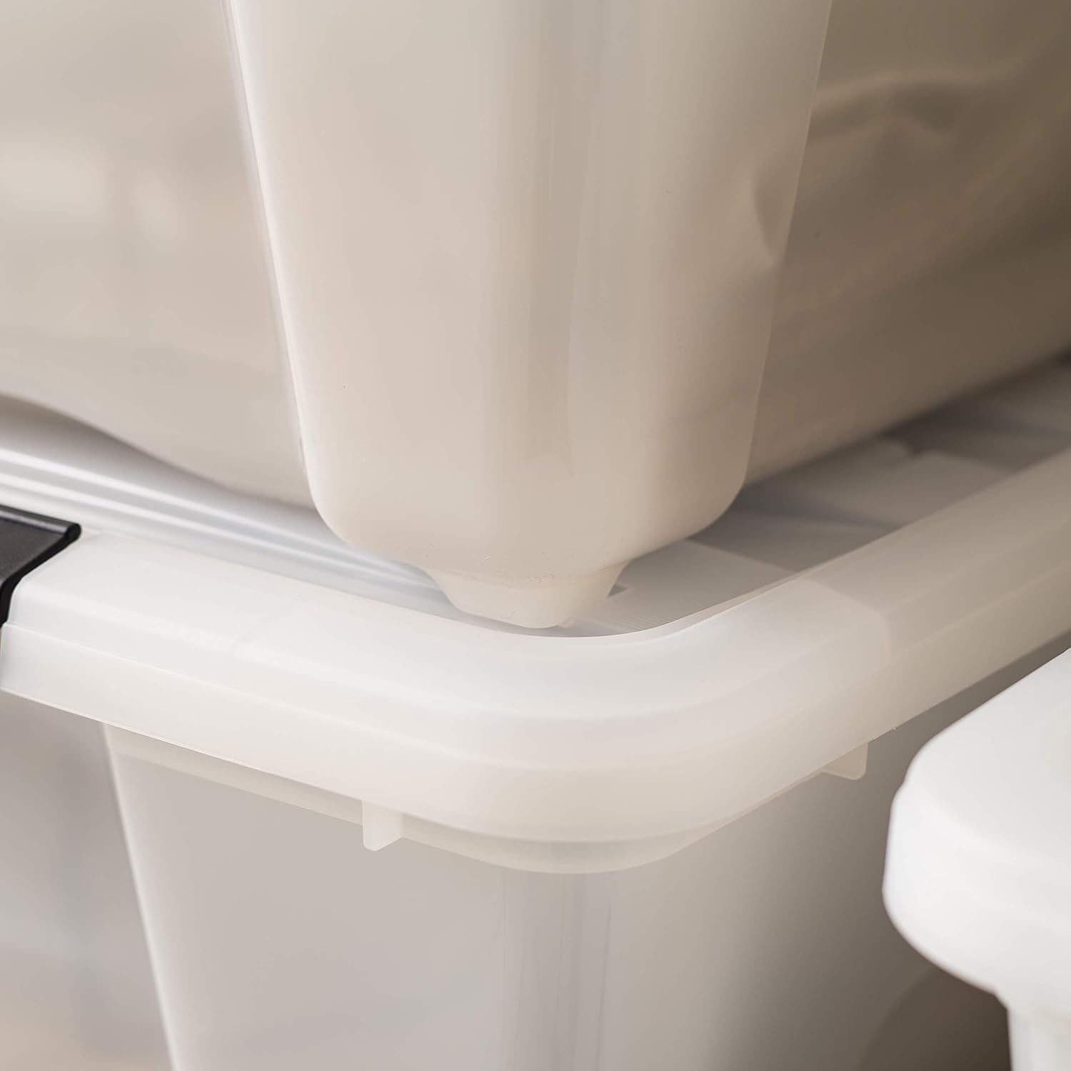 IRIS USA 54 Qt Stackable Plastic Storage Bins with Lids, 6 Pack - BPA-Free, Made in USA - Durable Nestable Containers with Secure Pull Handles & Latches - Perfect for Home Organization, Closet Storage, Garage Shelving & Toy Containers