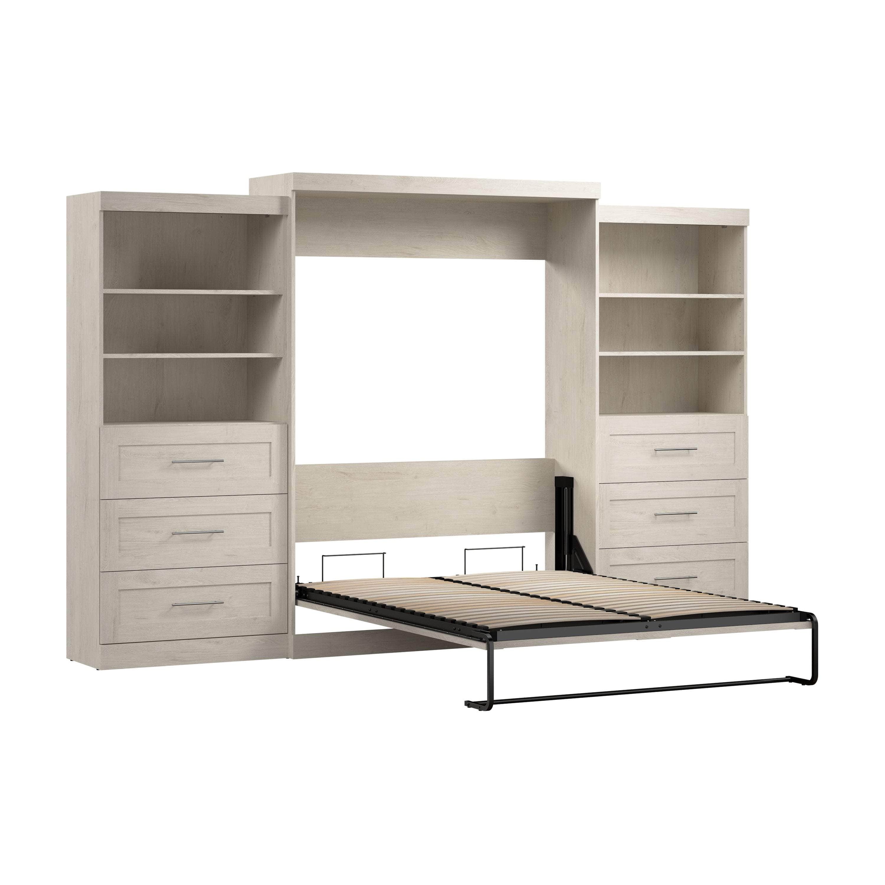 Pur Queen Murphy Wall Bed with 2 Storage Drawers - Space Saving Fold Down Bed (136 Inch) in 6 Colors | Perfect for Small Apartments, Guest Rooms & Home Offices