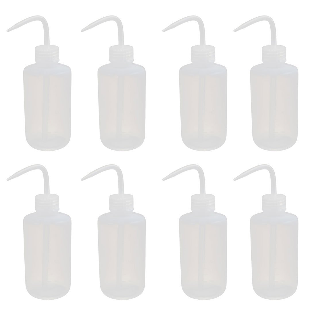 Ubersweet® 8-Pack 250ml Squeeze Wash Bottles - Durable Plastic, Leak-Proof for Tattoo Ink, Cleaning, Lab & DIY Projects - Ideal for Artists, Scientists & Crafters