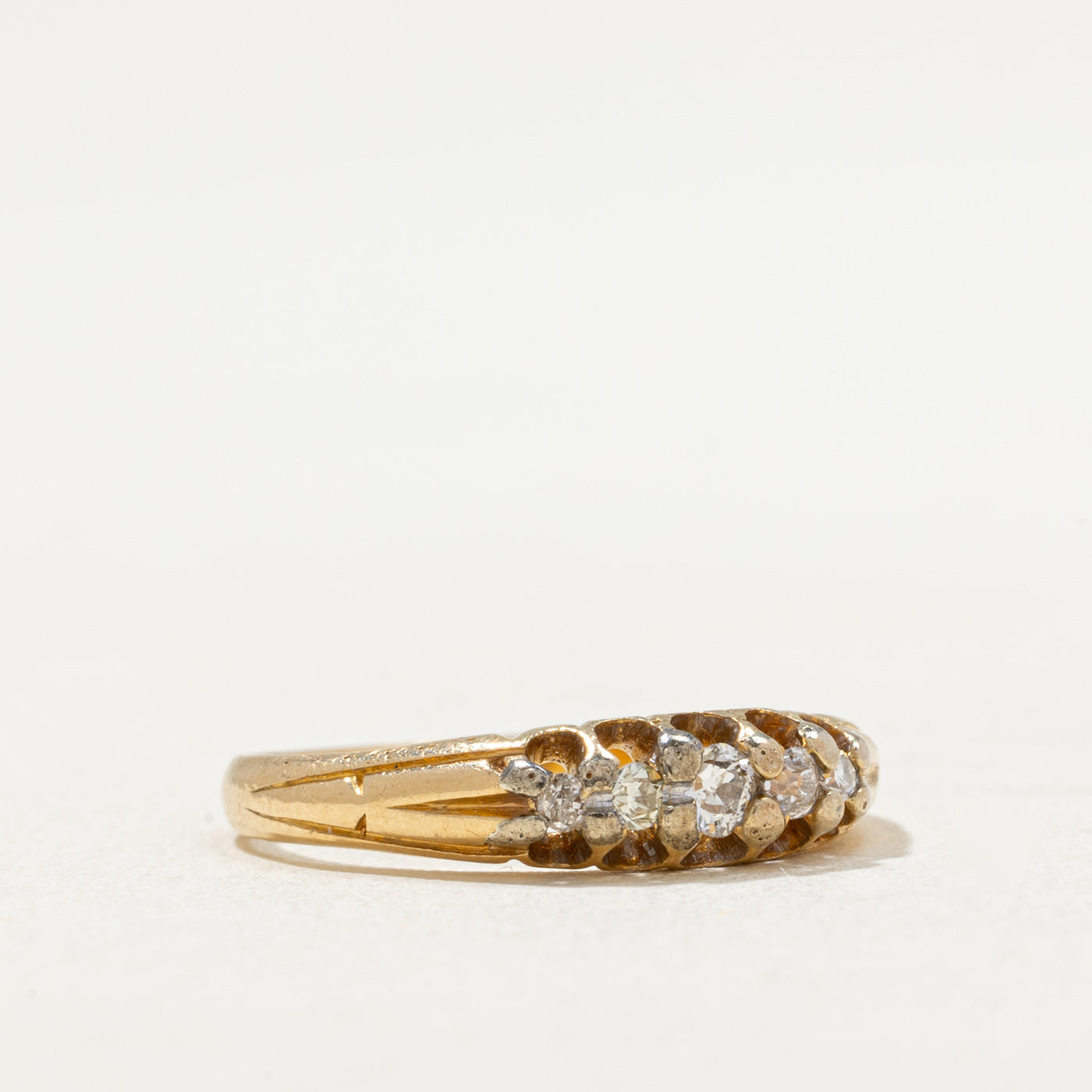 Vintage Five Stone Diamond Ring - 0.15ctw (0.15 Carat Total Weight) - Size 6.25 - Elegant Wedding Band, Anniversary Gift for Her, Fine Jewelry for Special Occasions