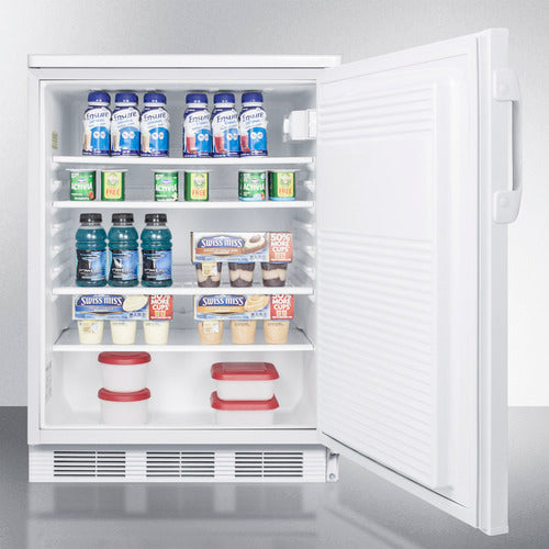 Accucold 24 Inch Wide All Refrigerator - White Exterior FF7LW | Compact Freestanding Fridge for Home, Office, Dorm, or Garage Use