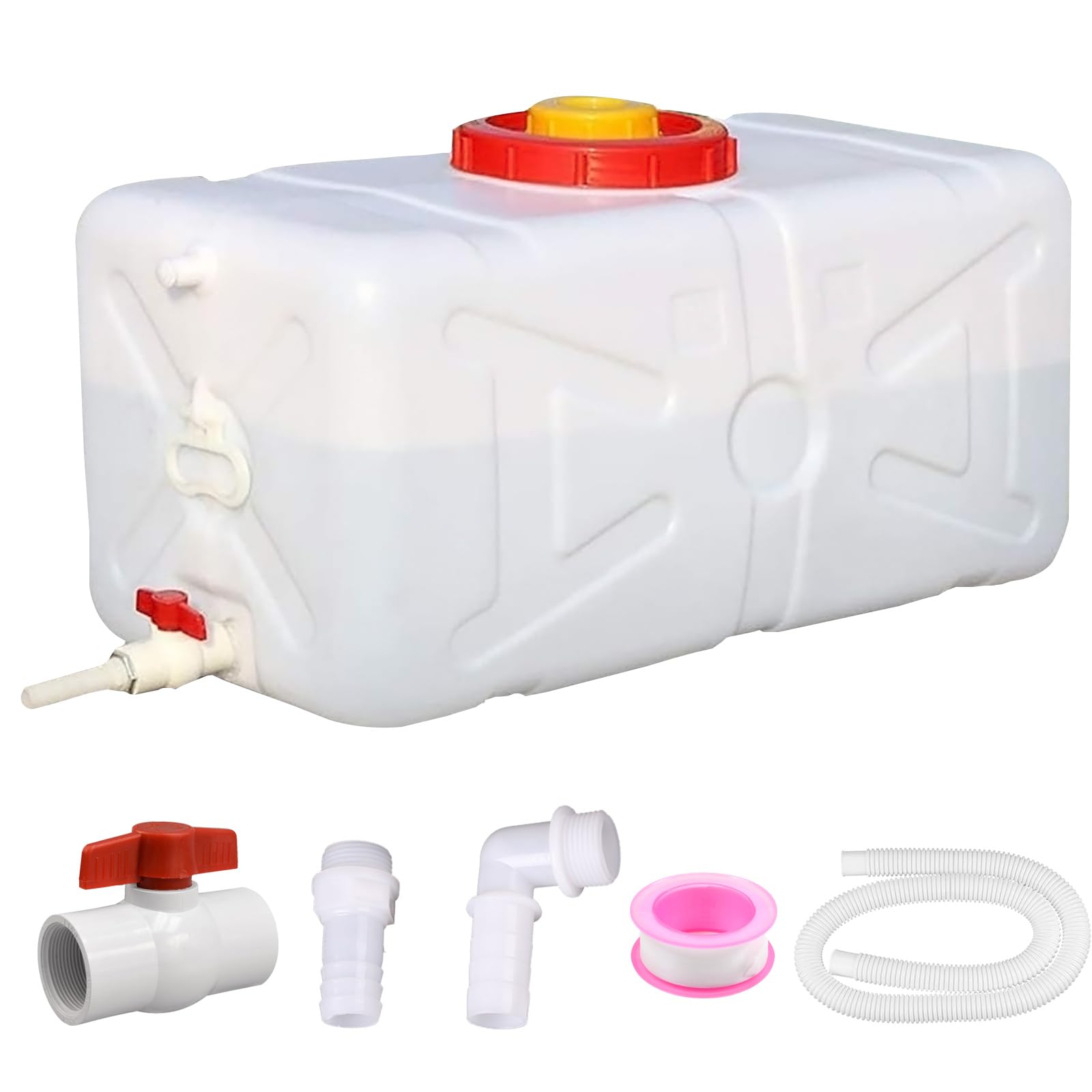 12 Gallon Water Storage Containers with Spigot - Large Capacity Portable Water Tank for Camping, Emergency Preparedness, RV Travel & Outdoor Adventures - Perfect for Household Use, Road Trips and Disaster Readiness