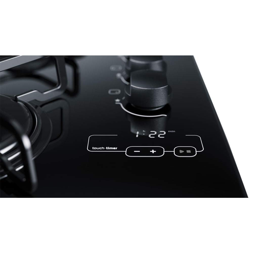 Brastemp 4-Burner Gas Cooktop with Dual Flame & Touch Timer - BDT62AE BIVOLT - Perfect for Home Kitchens & Outdoor Cooking
