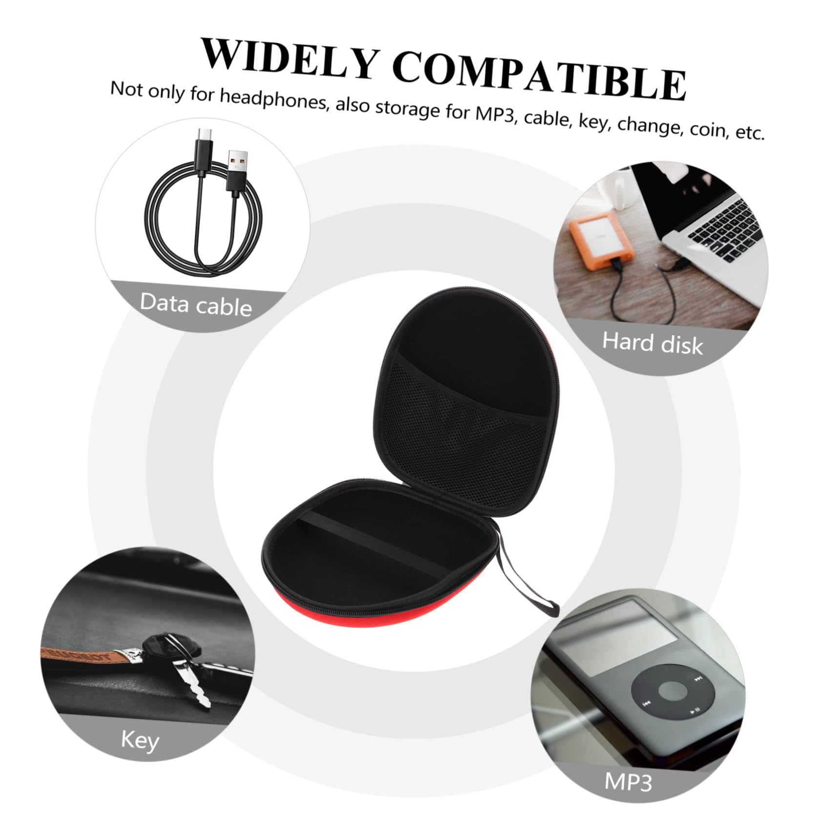 Gadpiparty 2 Pack Headphone Protective Case - Zippered Compact & Portable Headset Carry Pouch for Travel, Gym, Work, and Daily Storage