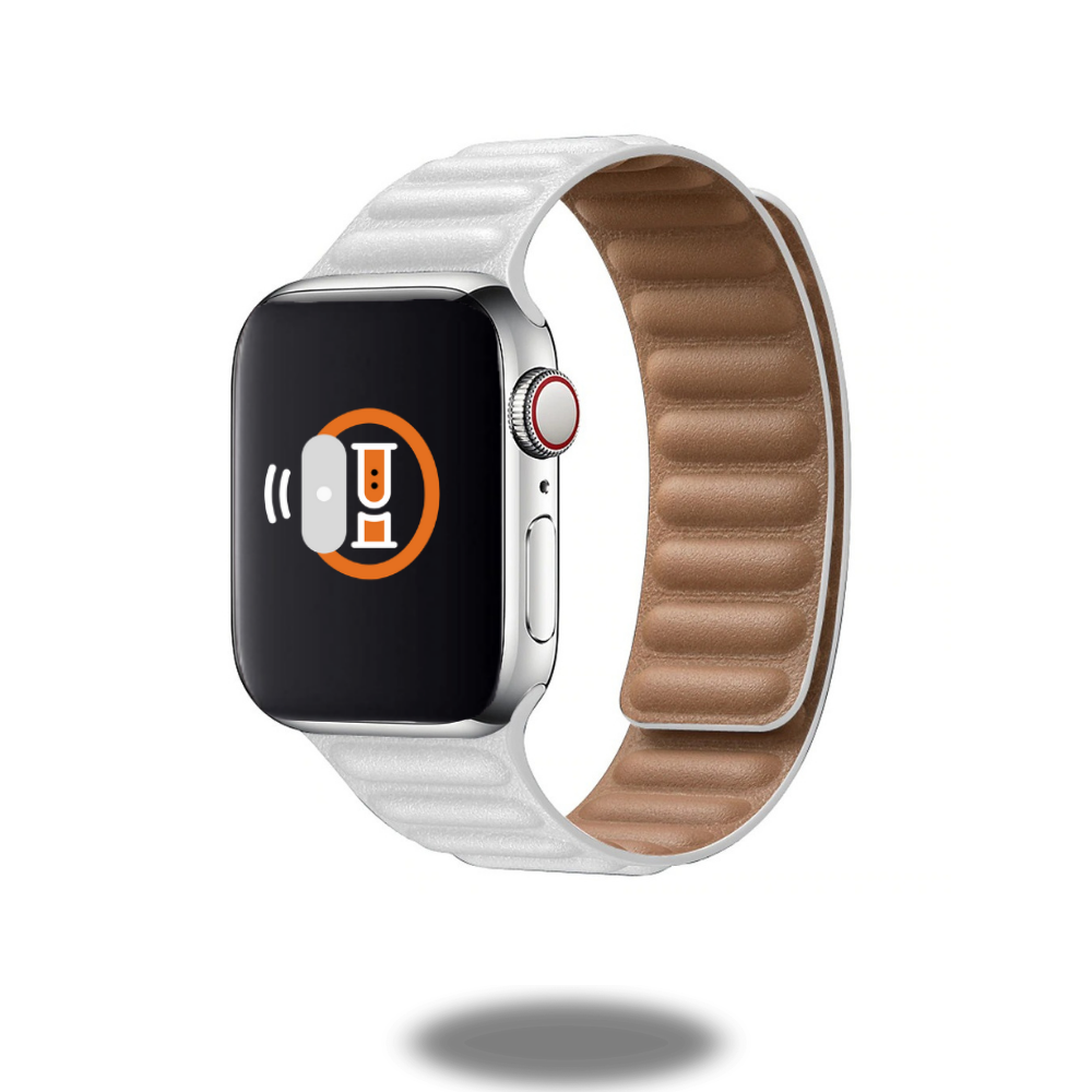 Two-Tone Leather Link Band for Apple Watch - Stylish & Durable Replacement Strap for Work, Gym & Everyday Wear