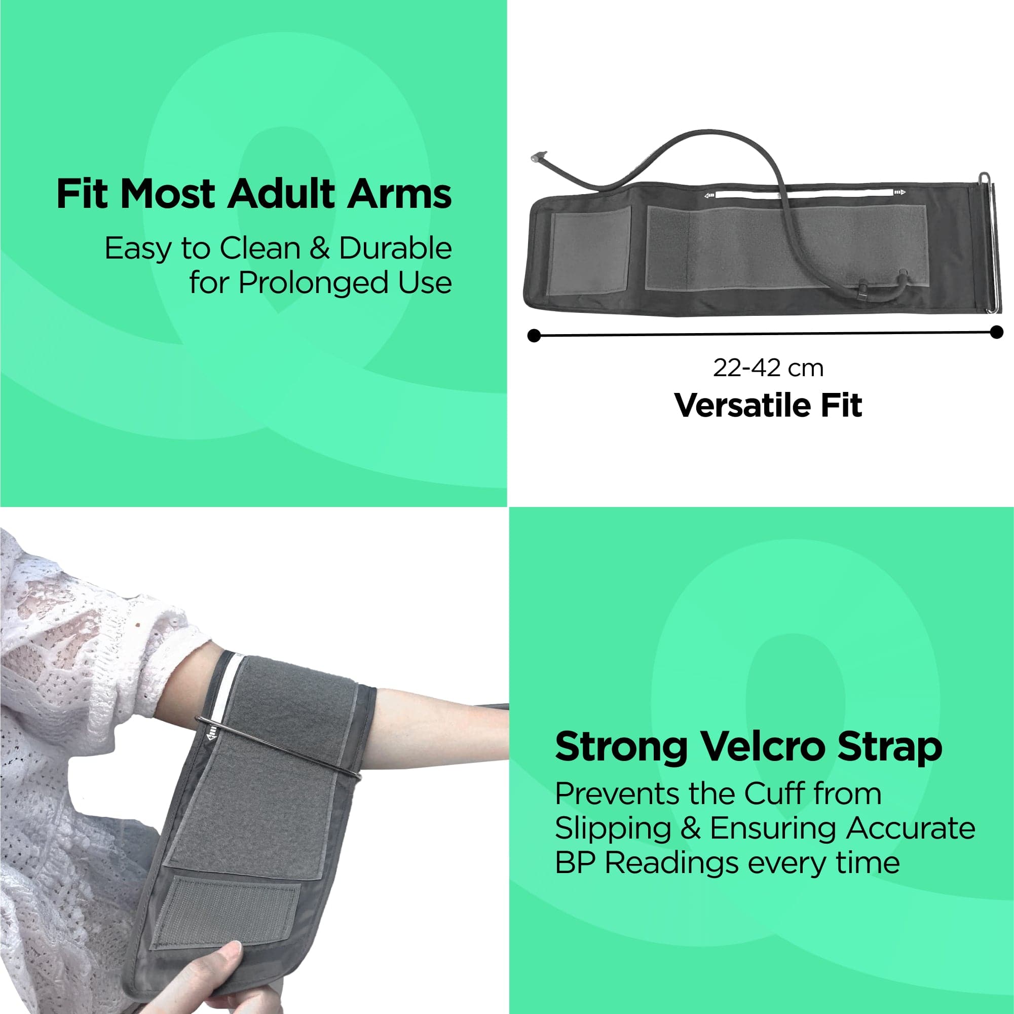 Dr Trust USA Upper Arm Blood Pressure Monitor Cuff (22-42 cm) - Durable, Soft & Comfortable BP Machine Cuff for Accurate Measurements | Ideal for Home Use & Health Monitoring