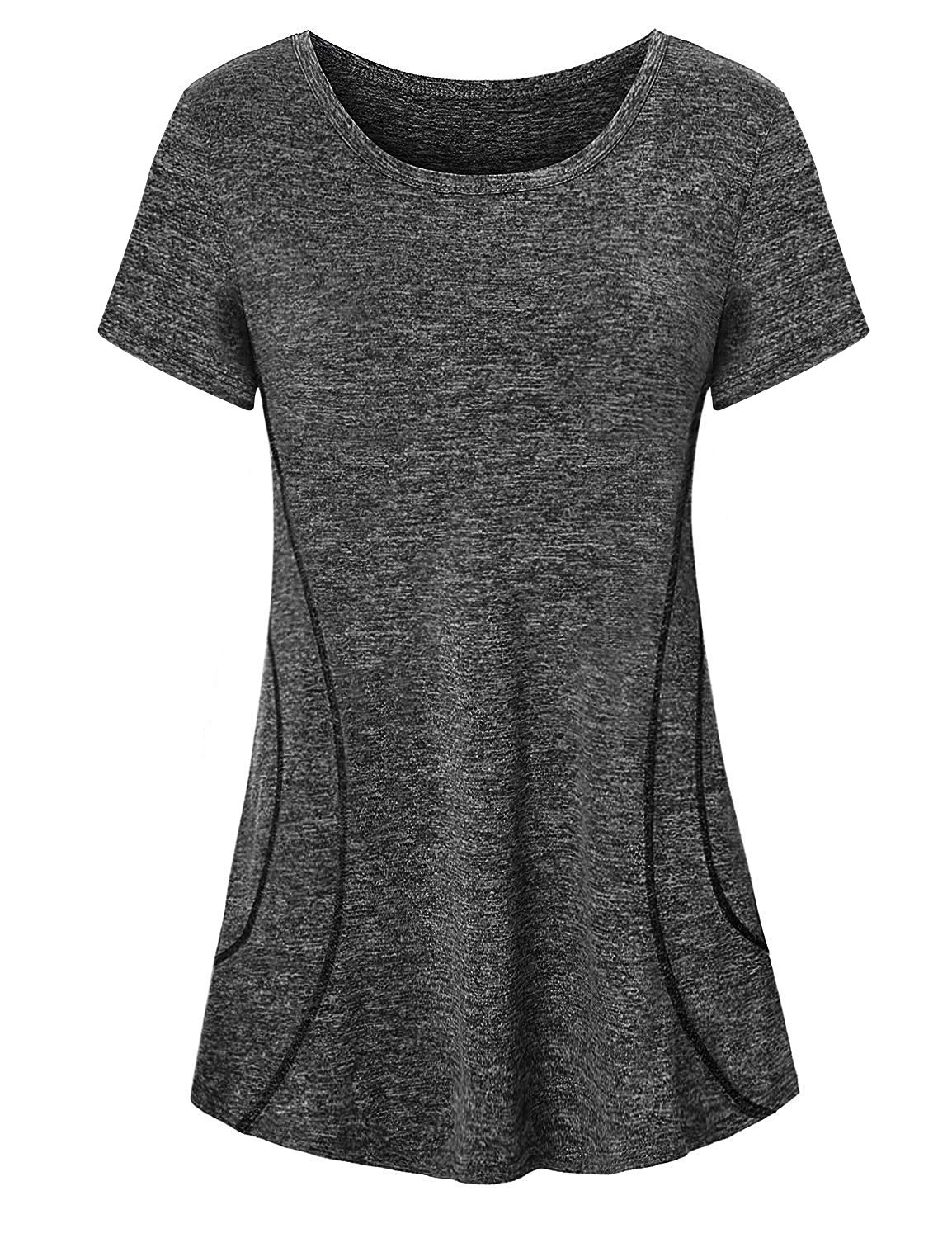 Cucuchy Women's Yoga Tops - Flowy Fitness Workout Shirts Short Sleeve Activewear for Yoga, Gym & Running | Breathable & Comfortable Exercise Shirts for Women