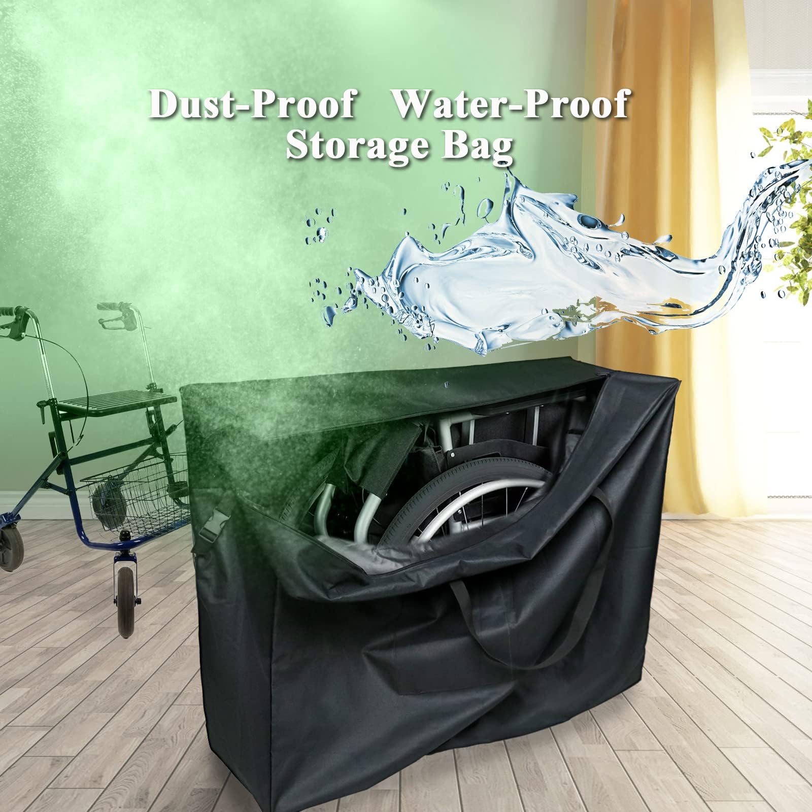 Waterproof Rollator Travel Bag for Folding Walker - Universal Wheelchair Transport Chair Accessory | Perfect for Air Travel, Shopping & Outdoor Adventures