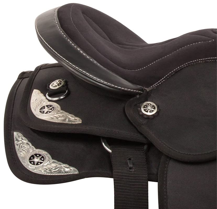Premium Synthetic Western Horse Saddle 14-18 Inch with Complete Tack Set - Lightweight Durable Riding Saddle for Trail Riding, Training & Show | Equestrian Accessories for Men & Women