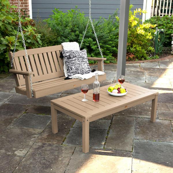 Lehigh 4ft Swing and Coffee Table - Versatile Indoor/Outdoor Furniture for Patio, Living Room, or Office Use