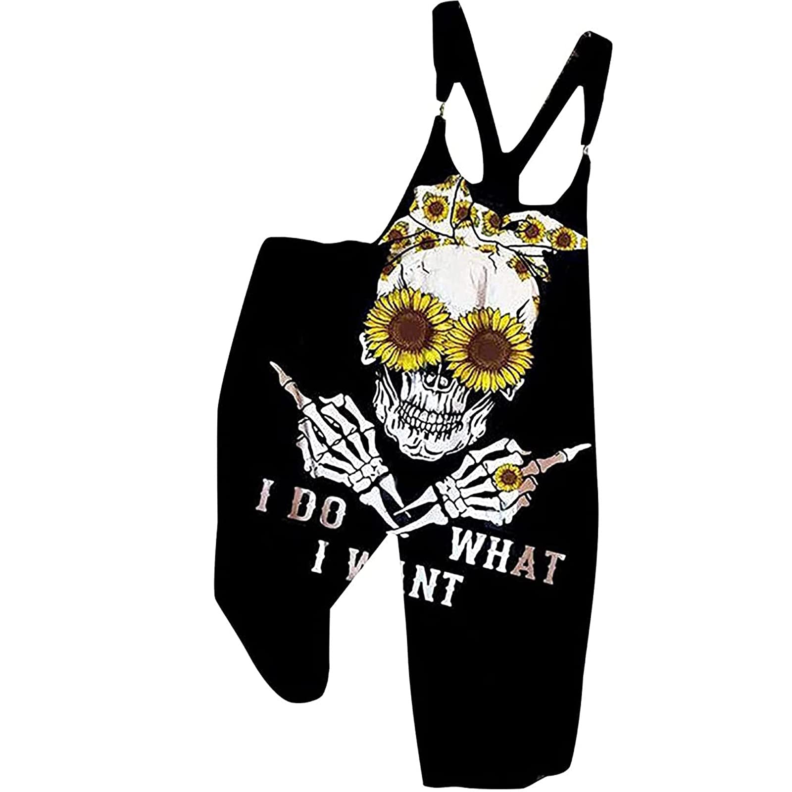 MLAGJSS Women's Halloween Print Wide Leg Baggy Overalls Jumpsuit - Plus Size Casual Romper for Costume Parties, Cosplay & Fall Fashion