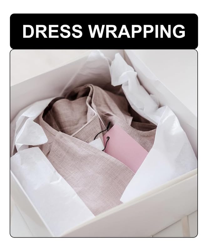 TOWNBUS - 100 Sheets White Wrapping Paper for Gift Wrapping, Storage, Stuffing, Cloth Wrapping, Arts & Crafts | Acid-Free, Bulk Pack of 1 | Perfect for Holidays, Birthdays, Weddings & DIY Projects