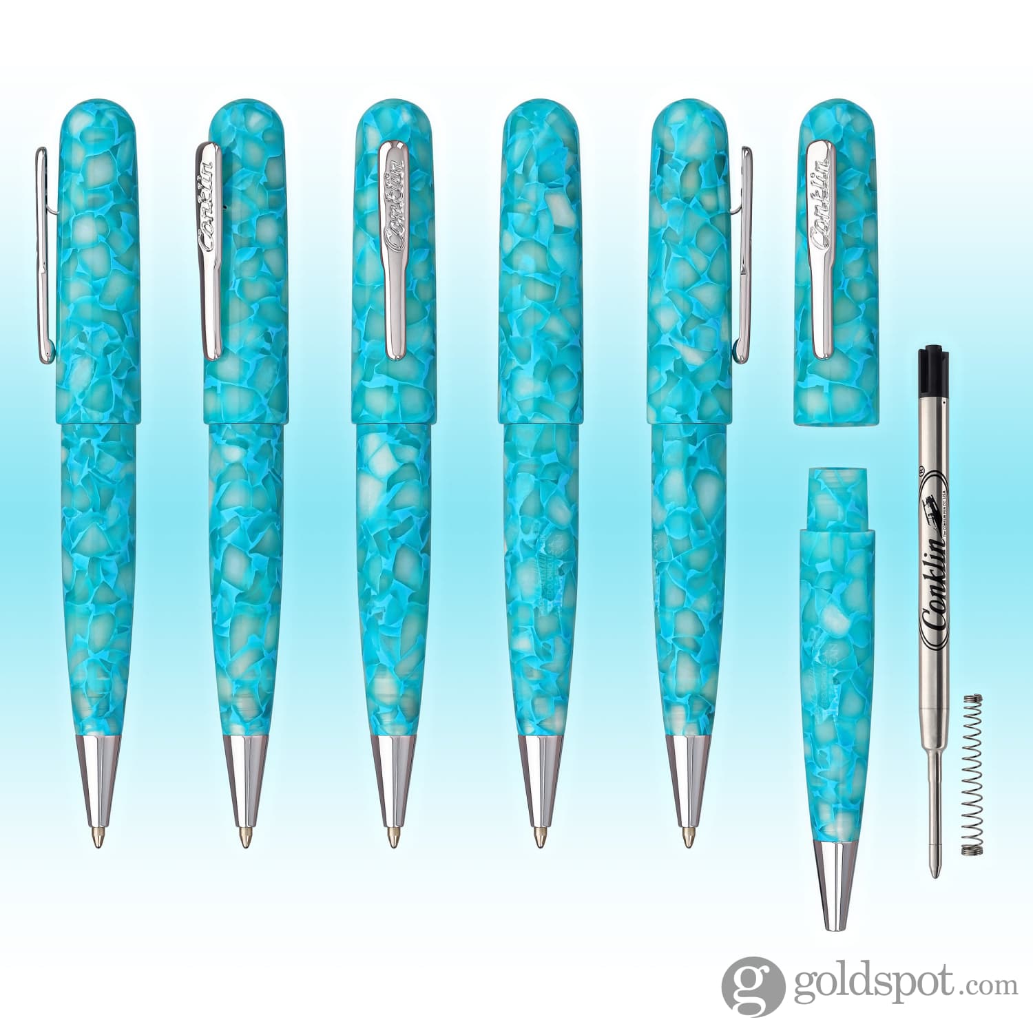 Conklin All American Ballpoint Pen - Premium Turquoise Serenity Writing Instrument for Office, School & Gift Giving | Smooth Writing Experience for Professionals & Students