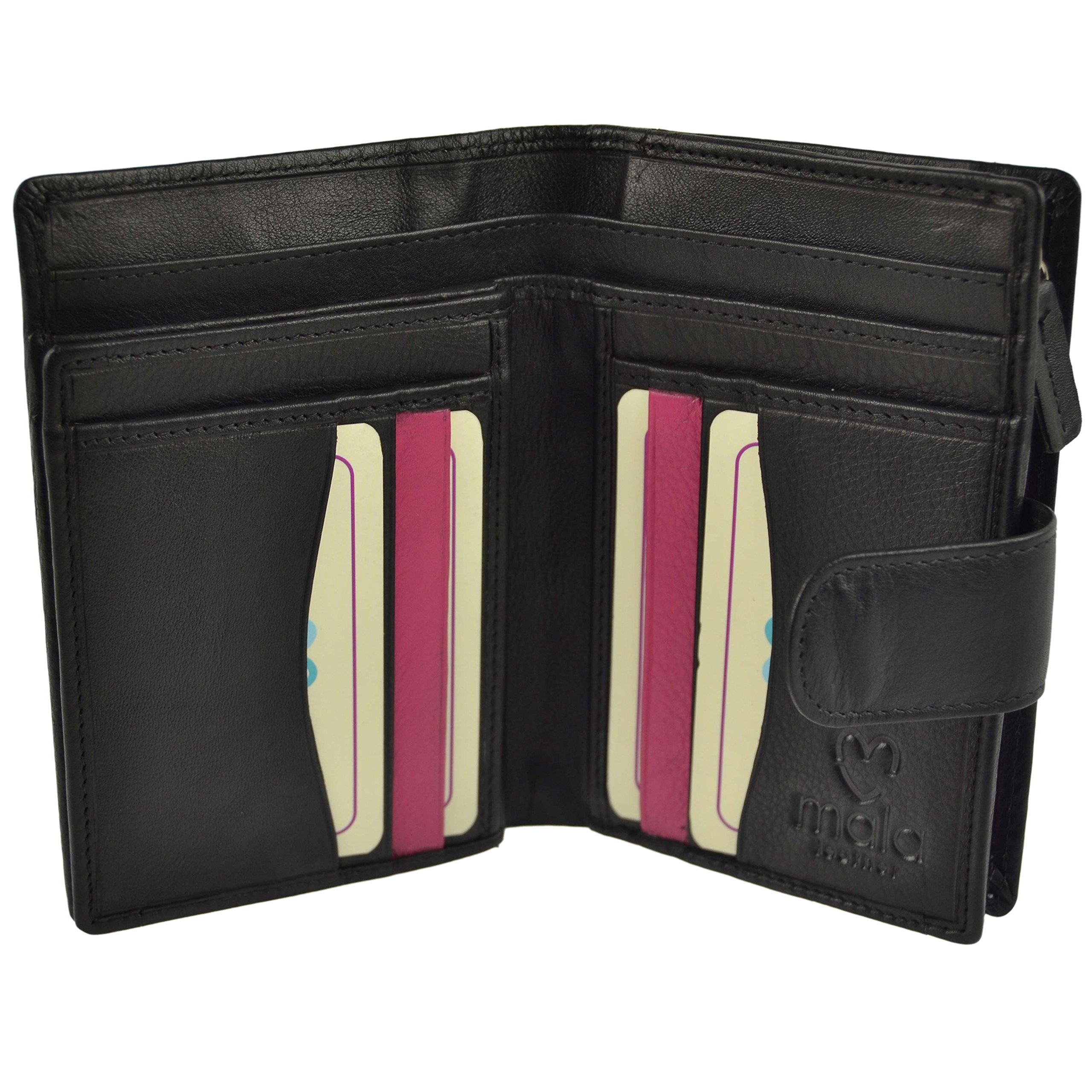 Mala Kyoto Collection Women's Tab Leather Wallet with Cute Owl Design - Black One Size | Perfect for Everyday Use, Travel, and Gift Giving