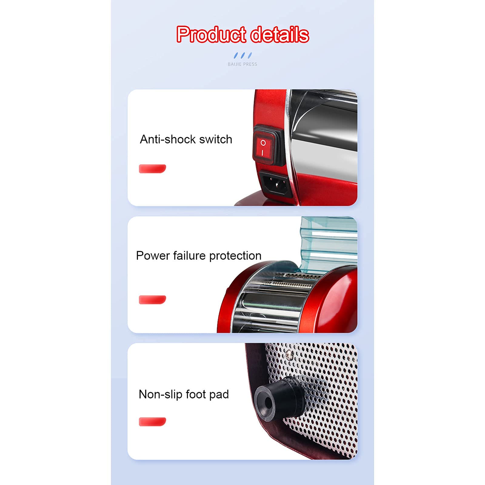 Electric Pasta Maker Machine - Stainless Steel Noodle Maker & Spaghetti Roller Press for Homemade Pasta | Perfect for Italian Cuisine, Family Dinners & Kitchen Gifts