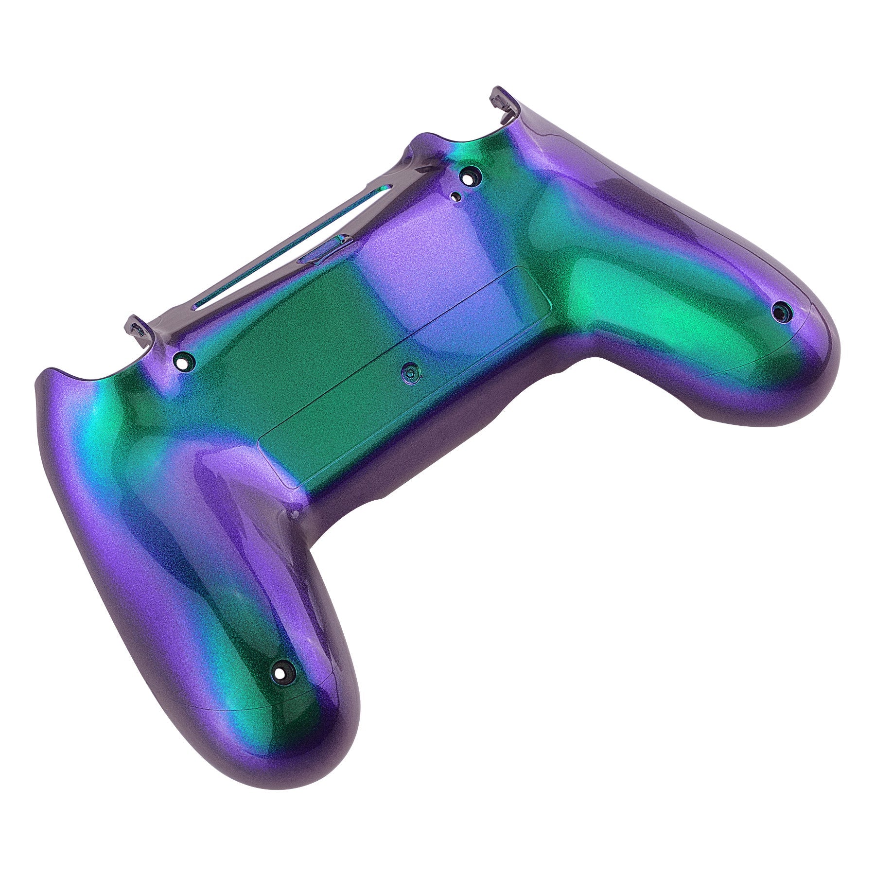 eXtremeRate Replacement Bottom Shell for PS4 Slim Pro Controller (CUH ZCT2 JDM 040/050/055) - Chameleon Green Purple | Custom Gaming Accessory for PS4 Enthusiasts | Perfect for Controller Modding & Personalization