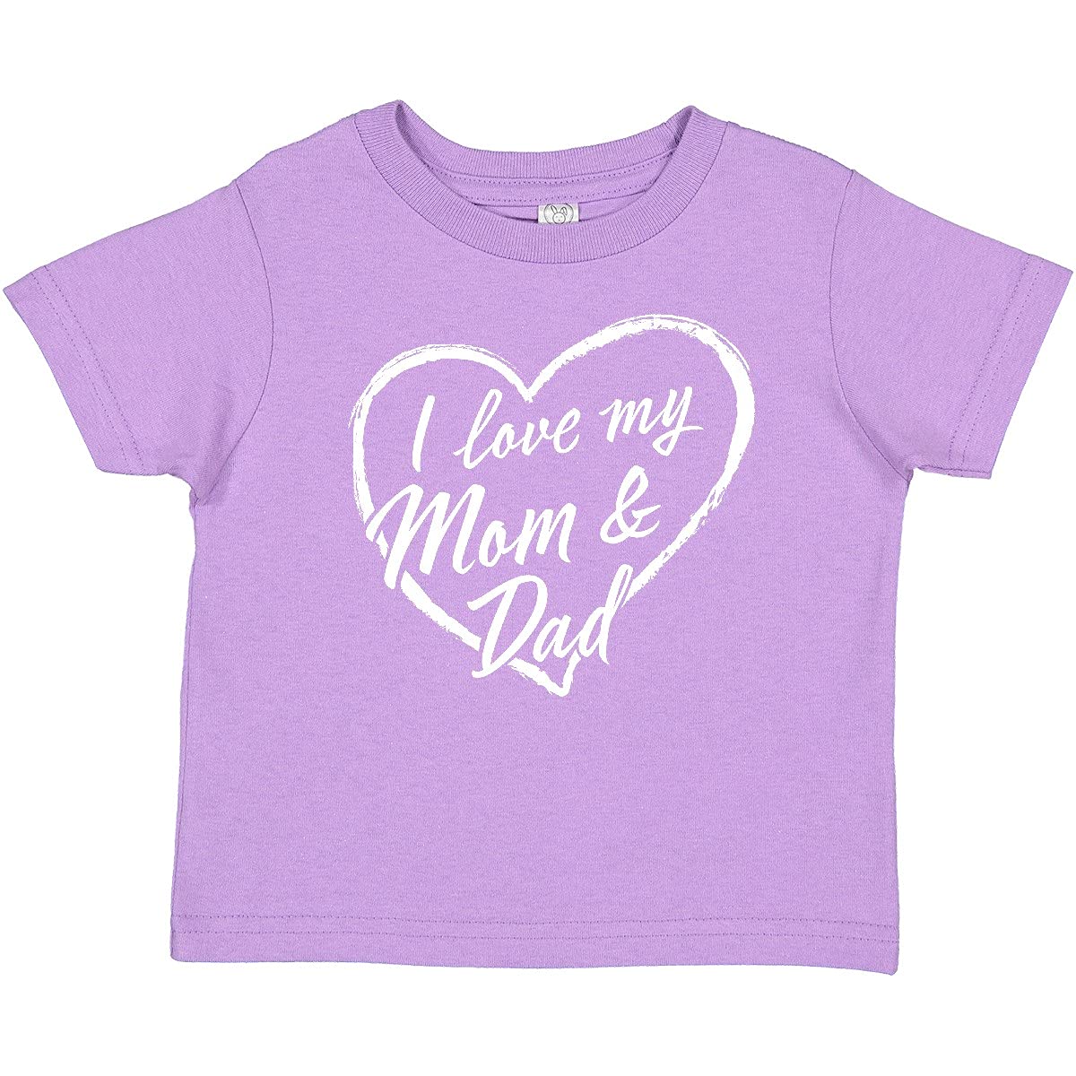 I Love My Mom and Dad White Chalk Heart Baby T-Shirt | Cute Family Graphic Tee for Toddlers & Infants | Perfect for Family Photos, Holidays & Special Occasions