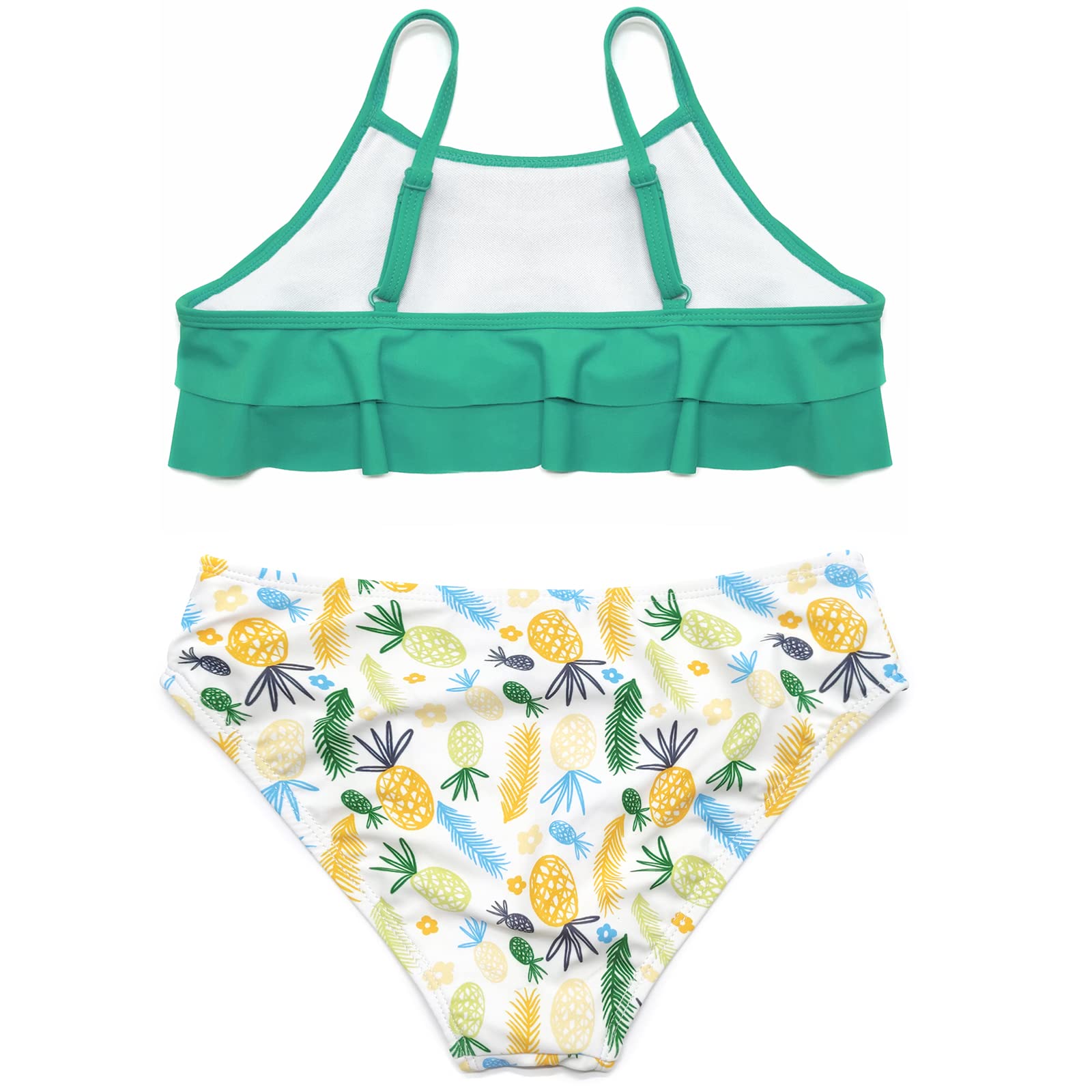SHEKINI Girls Floral Print Ruffle Bikini Two Piece Swimsuit - Cute Beachwear for Summer Pool Party & Vacation