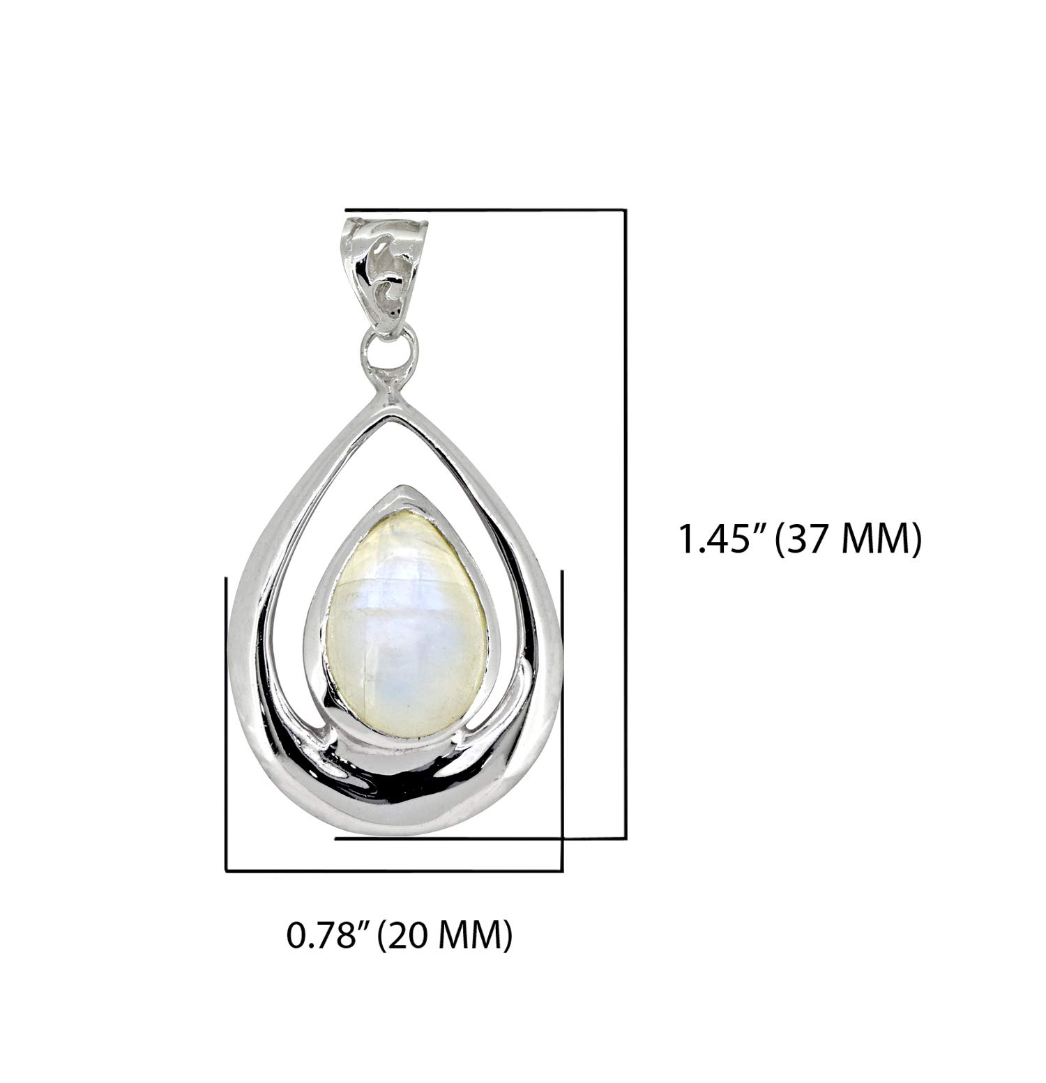 Rainbow Moonstone Pendant Necklace for Women - 925 Sterling Silver Jewelry, Elegant Dainty Chain Necklace for Everyday Wear, Gift for Her, Birthday, Anniversary, Wedding