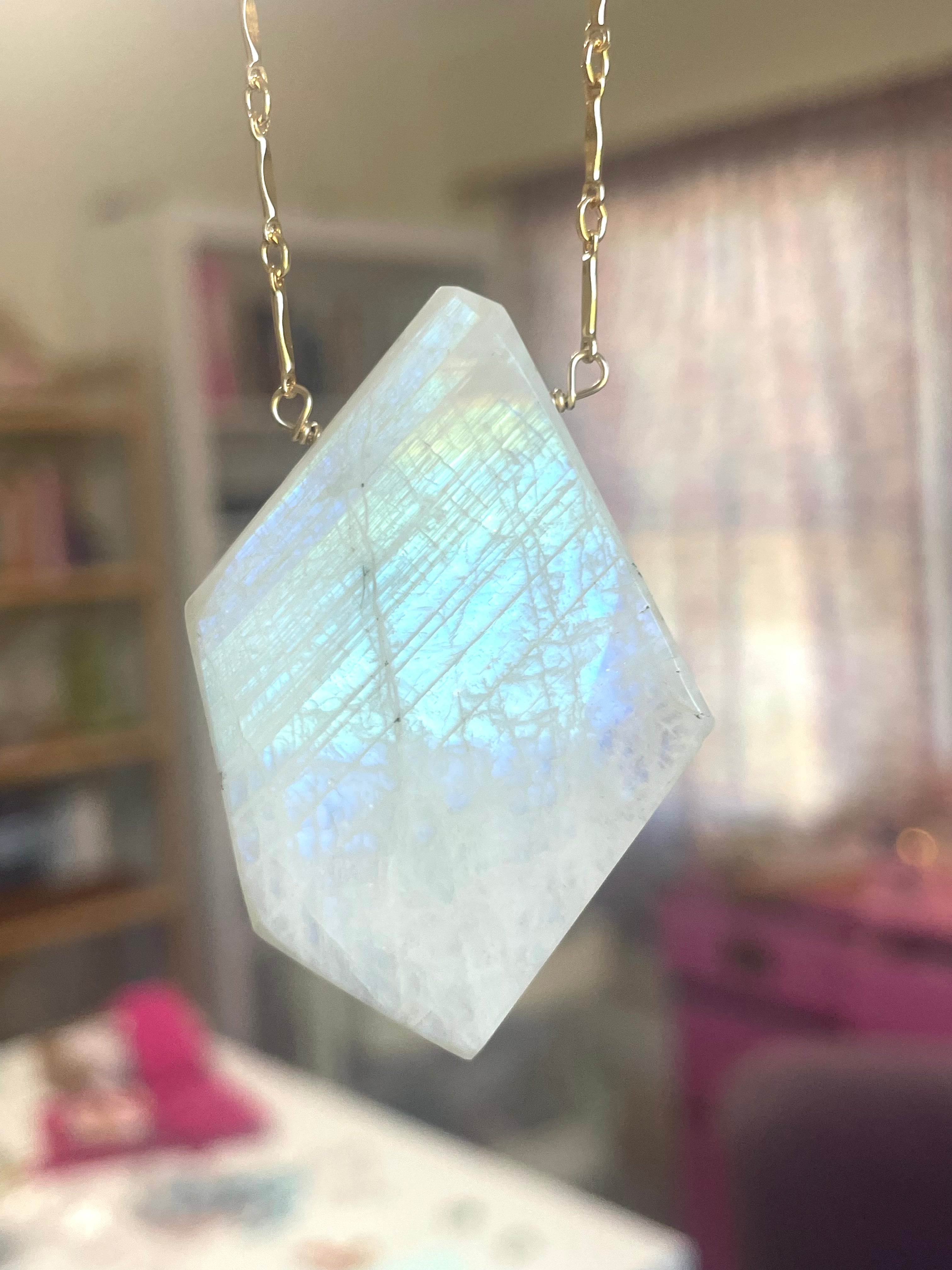 Moonstone Pendant Statement Necklace - 14K Gold Filled Boho Jewelry for Women | Perfect for Weddings, Parties & Everyday Wear