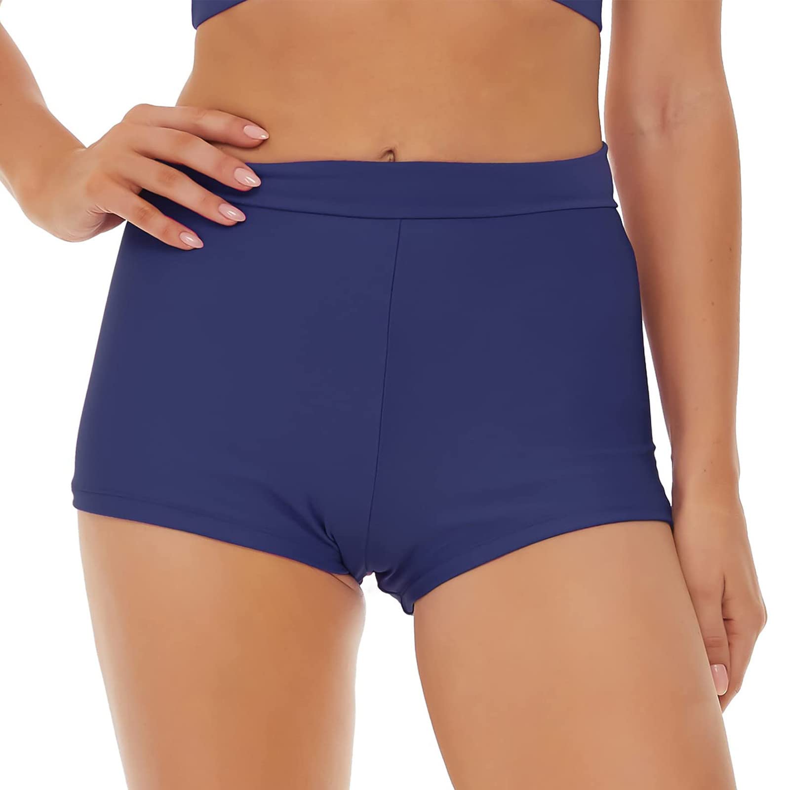 Anedios Women's High Waisted Bikini Set with Tummy Control - Boyshorts & Boardshorts Full Coverage Swimwear for Beach, Pool & Vacation